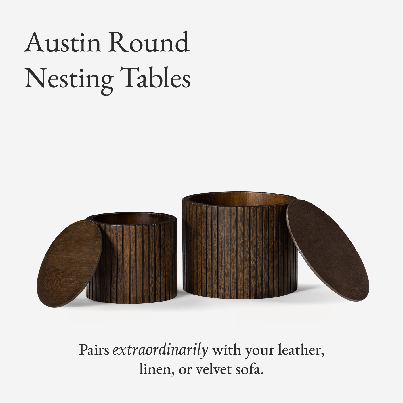 Austin Nesting Coffee Tables in Aged Brown in Nesting Tables by Maven Lane