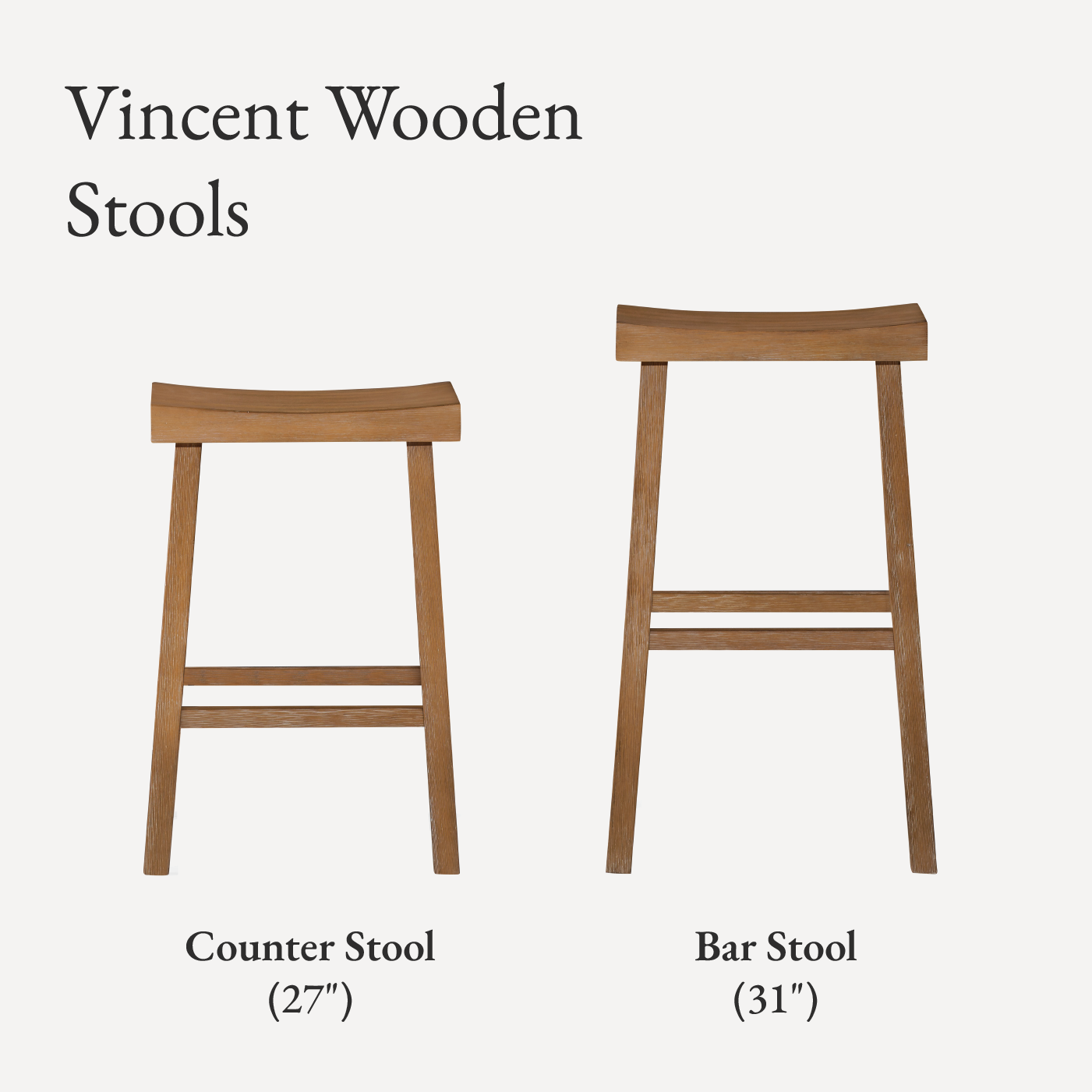 27" Vincent counter height kitchen stool - antiqued natural finish in Stools by Maven Lane