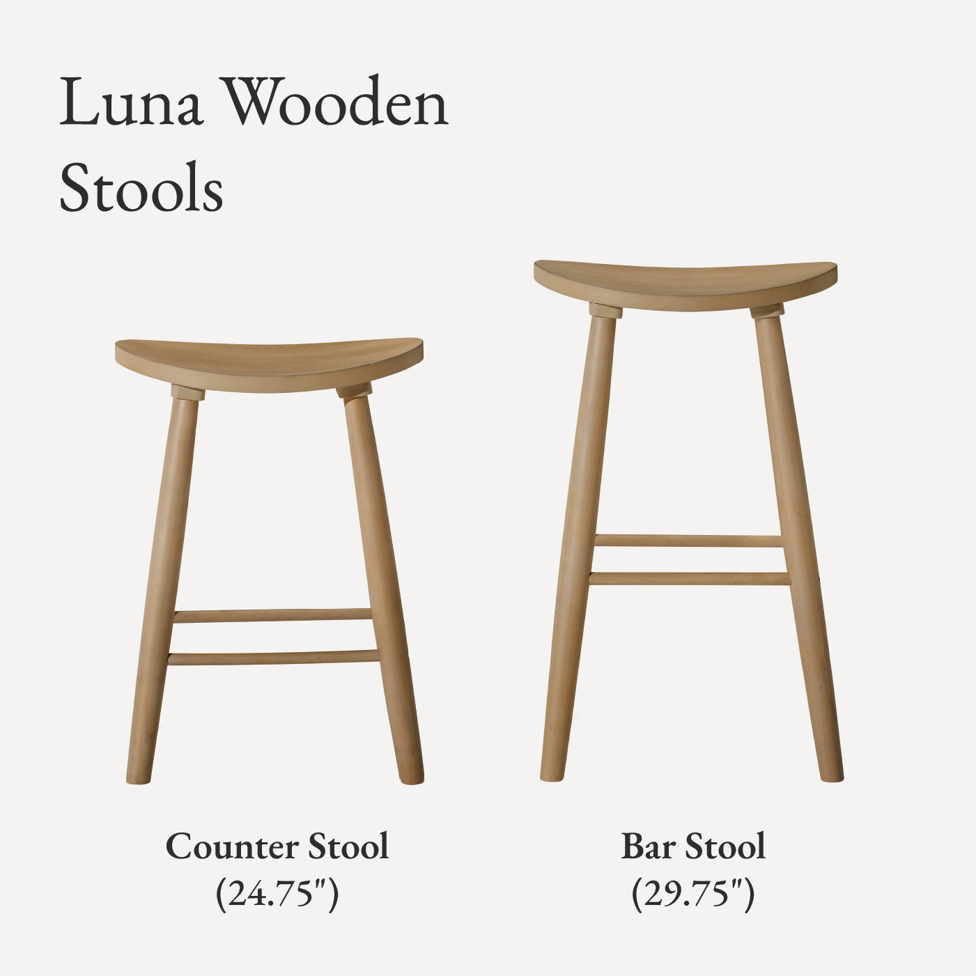 Luna Bar Stool in Light Oak Wood Finish in Stools by Maven Lane