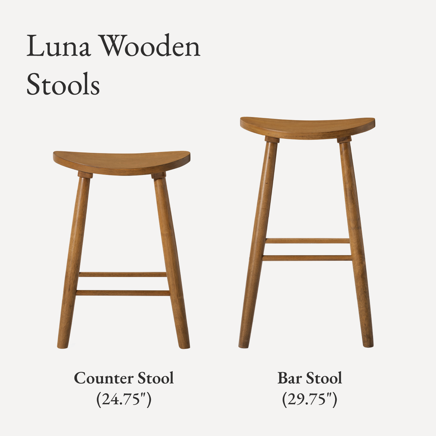 Luna Bar Stool in Rustic Natural Wood Finish in Stools by Maven Lane