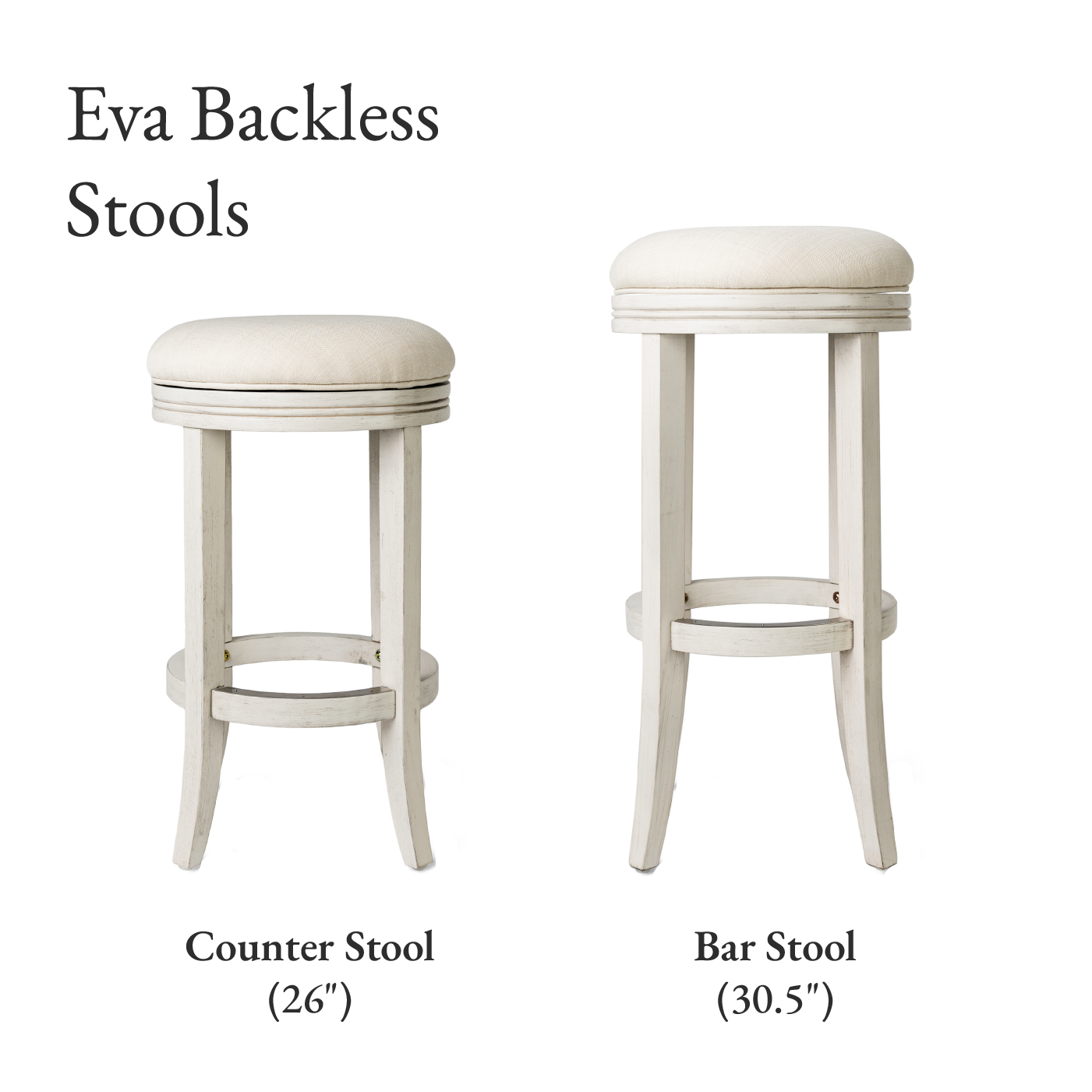 Eva Swivel Bar Stool in White Oak Finish with Natural Fabric Upholstery in Stools by Maven Lane