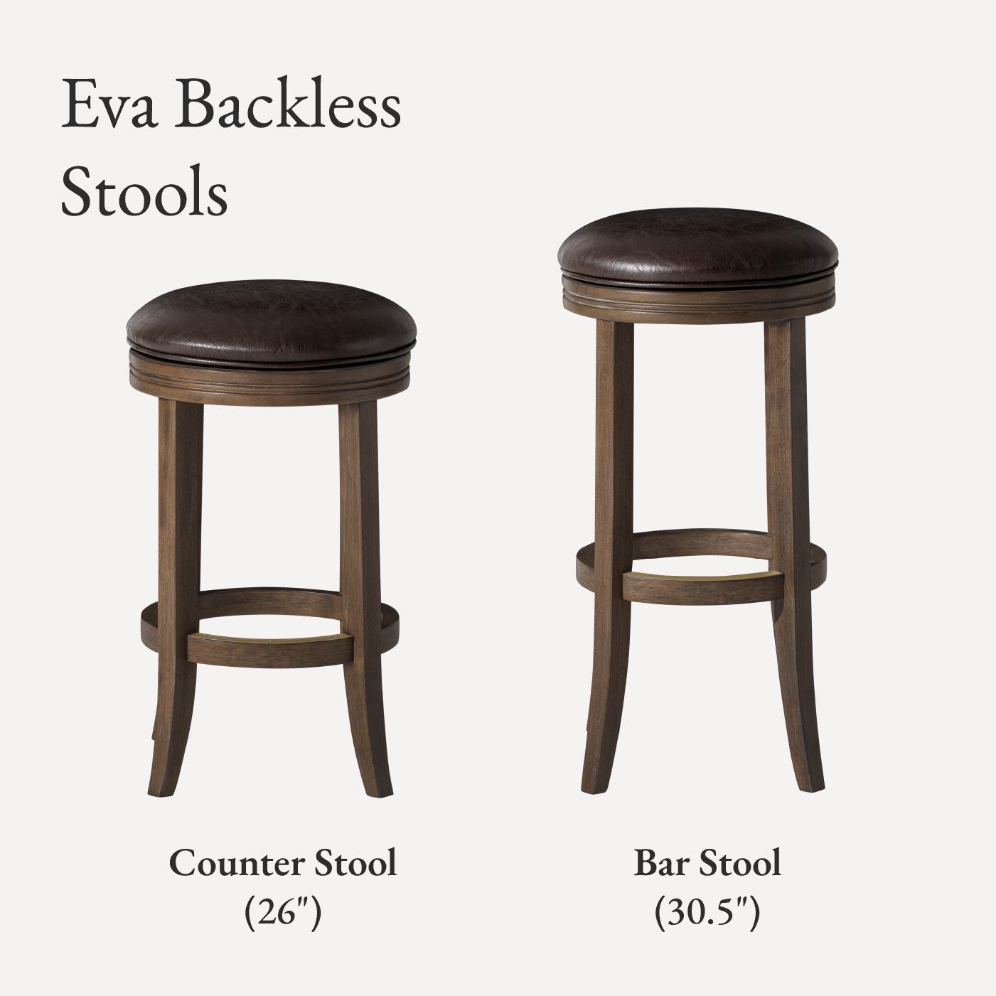 26" Eva Counter Stool in Brown Finish and Brown Faux Leather (Set of 4) in Stools by Maven Lane