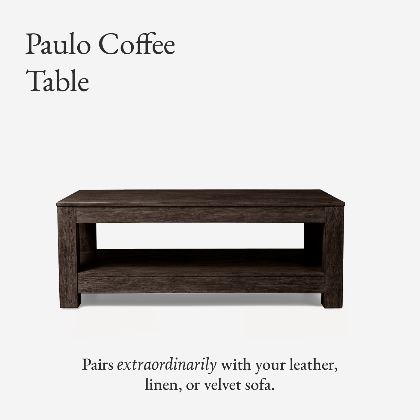 Paulo Wooden Coffee Table in Weathered Brown Finish in Accent Tables by Maven Lane