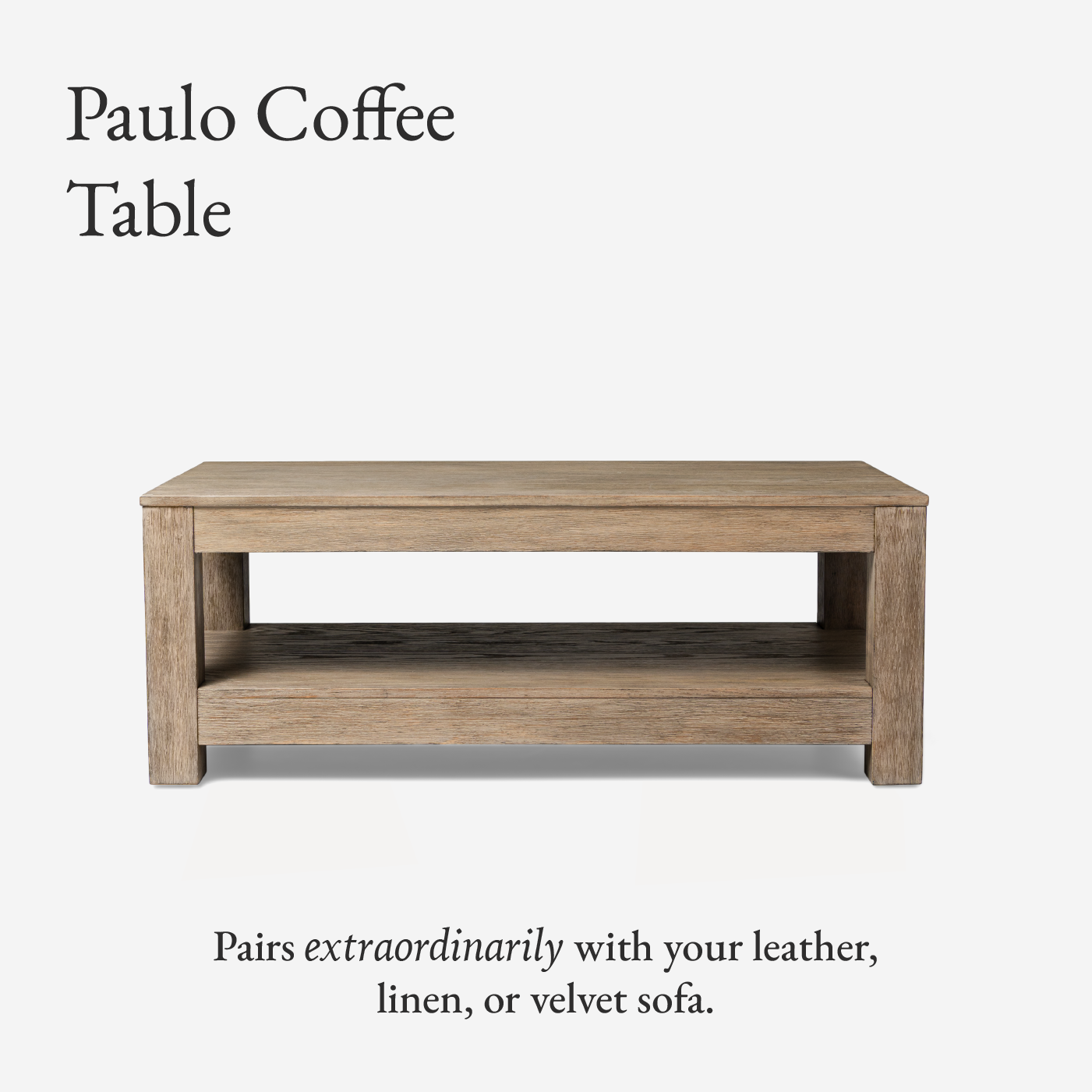 Paulo Wooden Coffee Table in Weathered Grey Finish in Accent Tables by Maven Lane