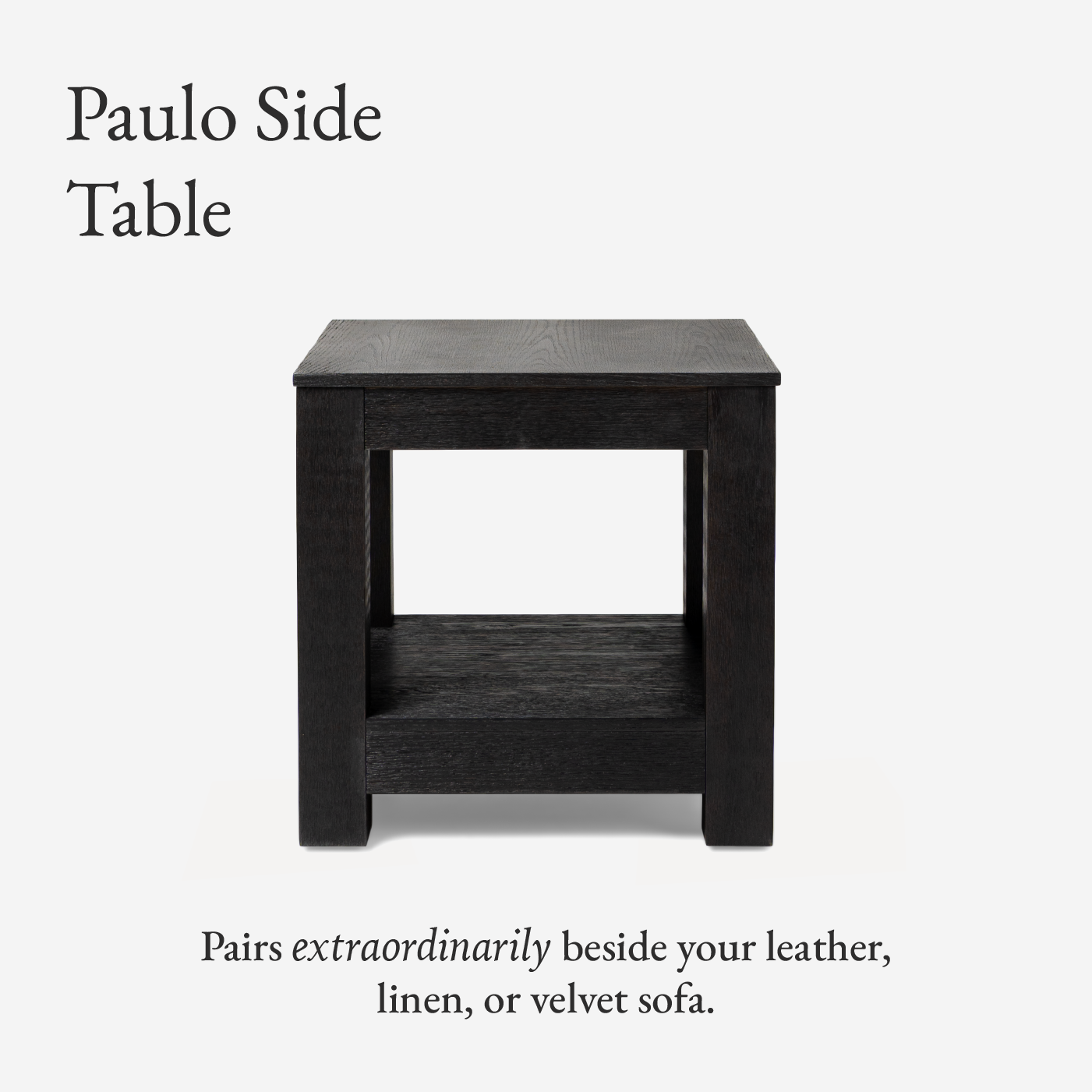 Paulo Wooden Side Table in Weathered Black Finish in Accent Tables by Maven Lane