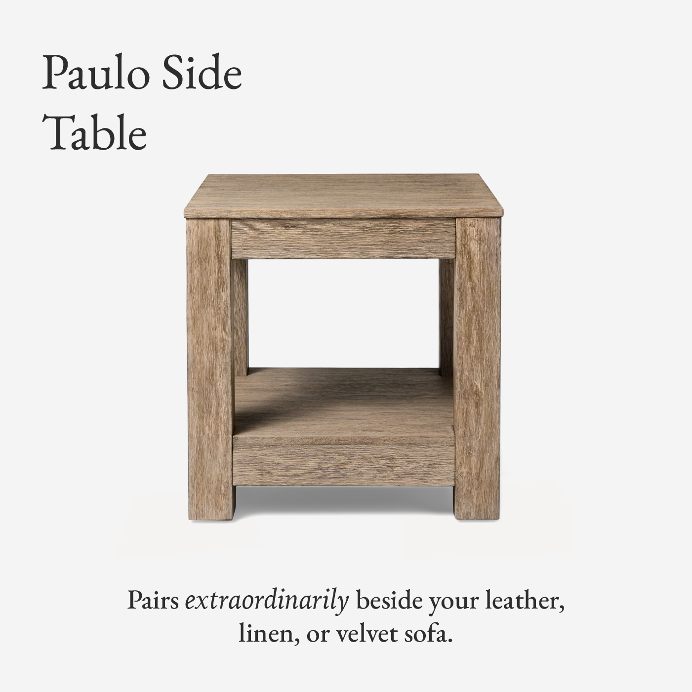 Paulo Wooden Side Table in Weathered Grey Finish in Accent Tables by Maven Lane