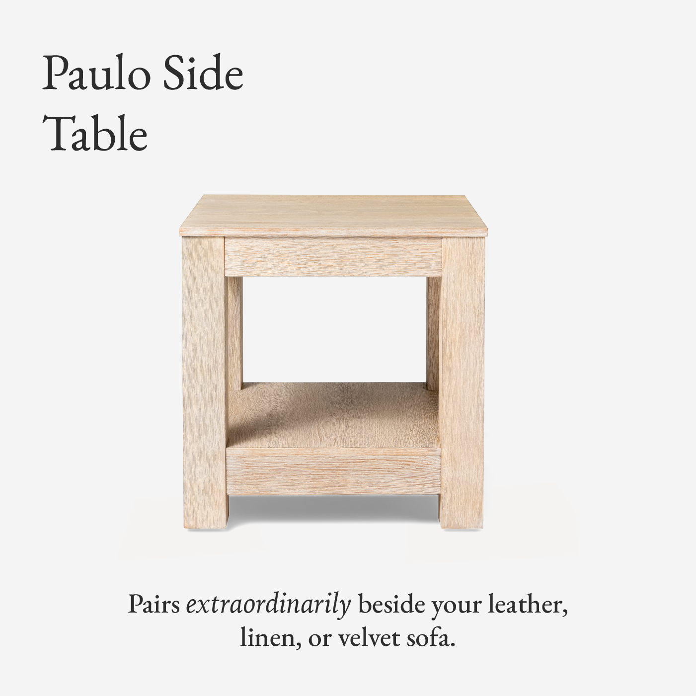 Paulo Wooden Side Table in Weathered White Finish in Accent Tables by Maven Lane