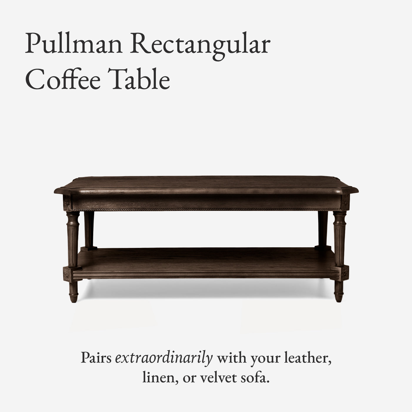 Pullman Traditional Rectangular Wooden Coffee Table in Antiqued Brown Finish in Accent Tables by Maven Lane