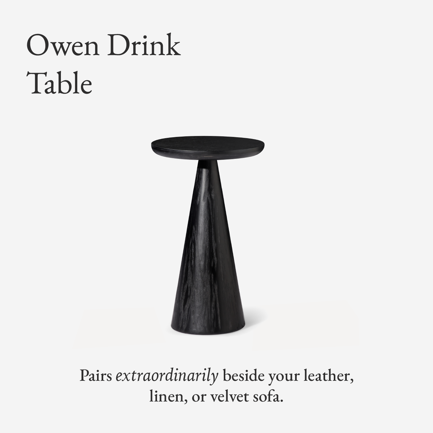 Owen Rustic Wooden Drink Table In Aged Black in Accent Tables by Maven Lane