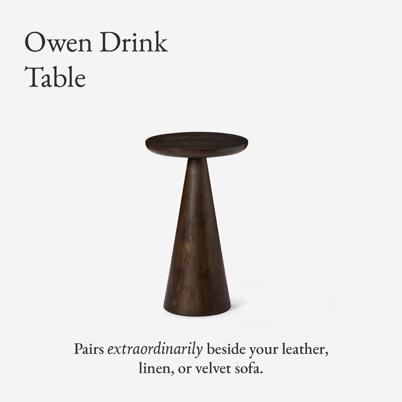 Owen Rustic Wooden Drink Table In Aged Brown in Accent Tables by Maven Lane