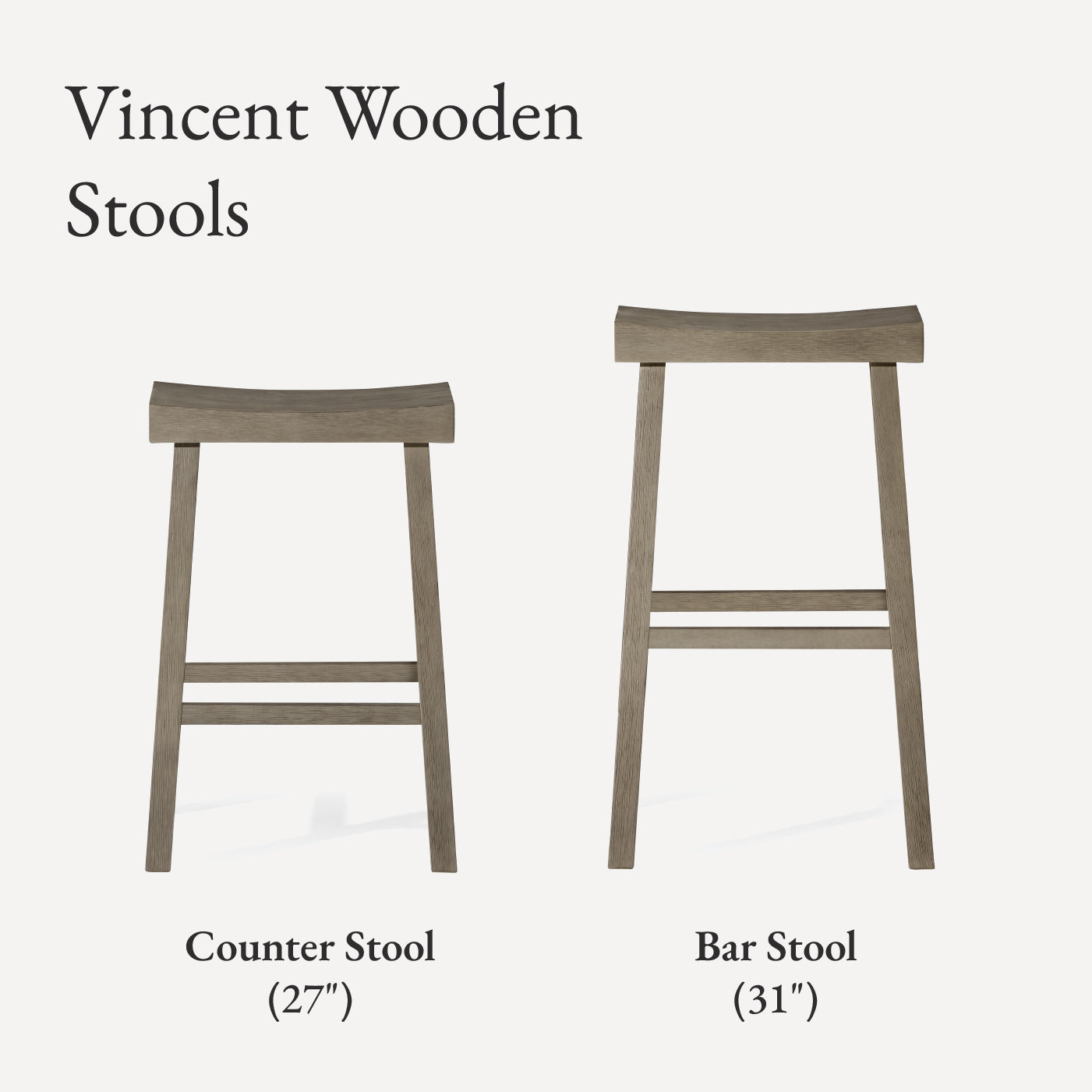 31" Vincent Bar Stool in Grey Finish (Set of 4) in Stools by Maven Lane