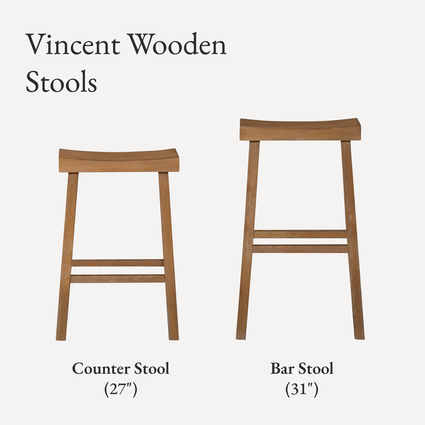 Vincent Bar Stool in Antiqued Natural Finish in Stools by Maven Lane