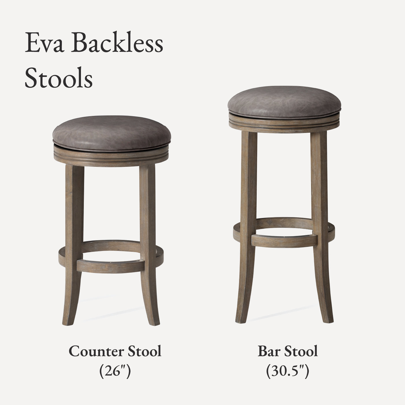 26" Eva Counter Height Kitchen Stool - Reclaimed Oak Finish with Ronan Stone Vegan Leather in Stools by Maven Lane