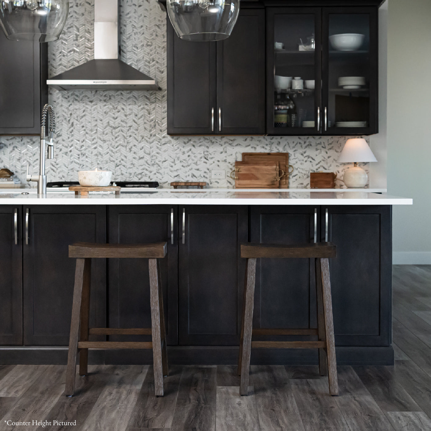 31" Vincent Barstool in Antiqued Brown Finish in Stools by Maven Lane