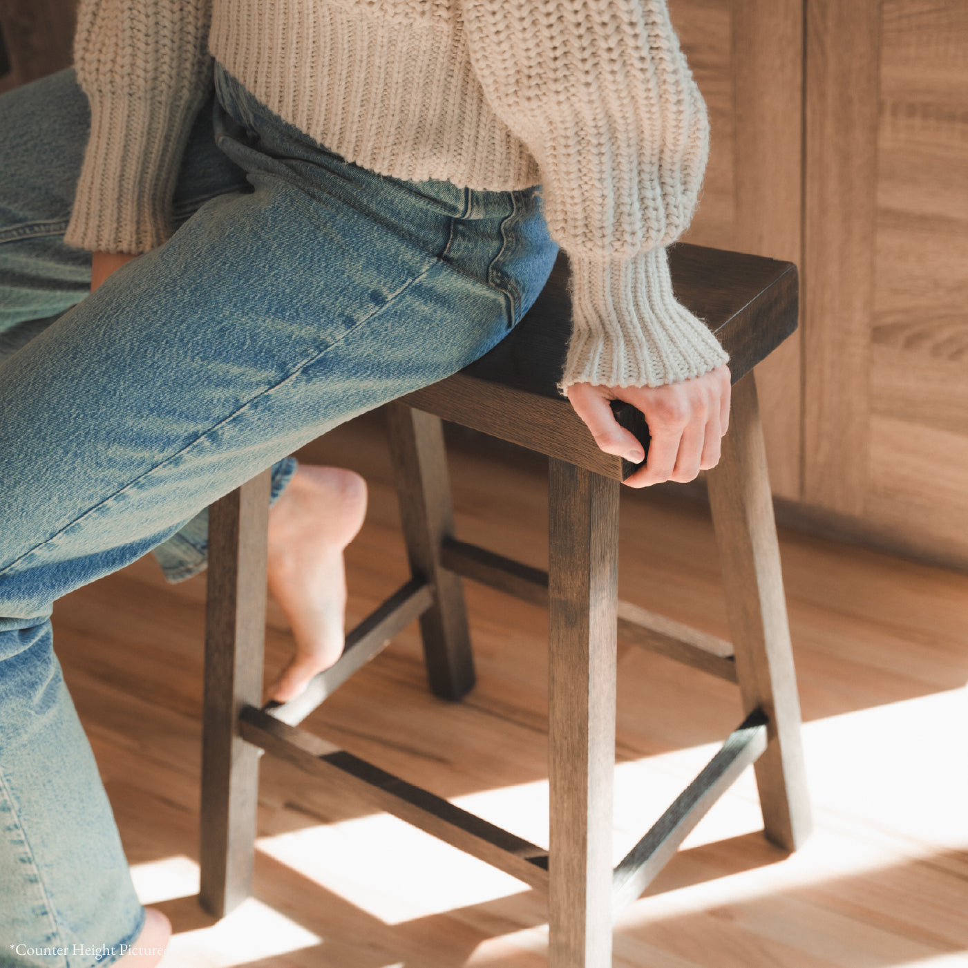 31" Vincent Bar Stool in Grey Finish in Stools by Maven Lane