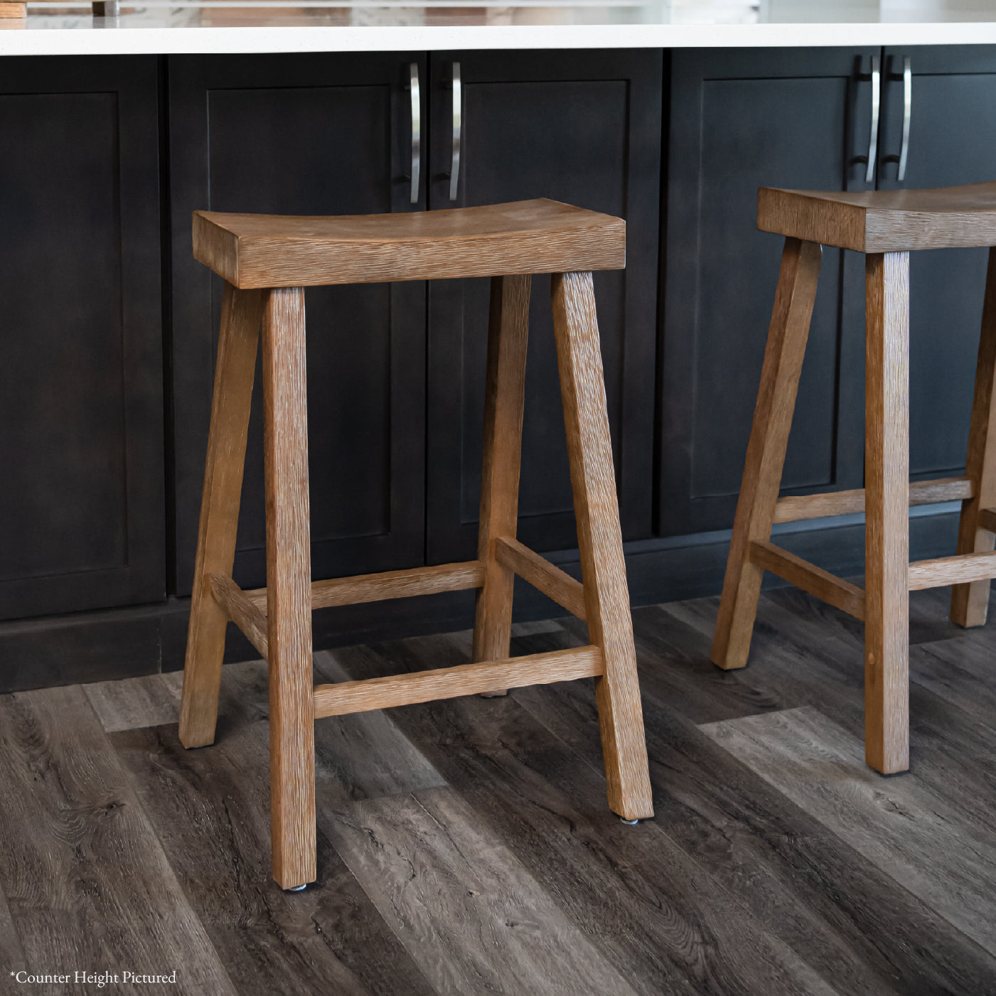 31" Vincent Barstool in Antiqued Natural Finish in Stools by Maven Lane