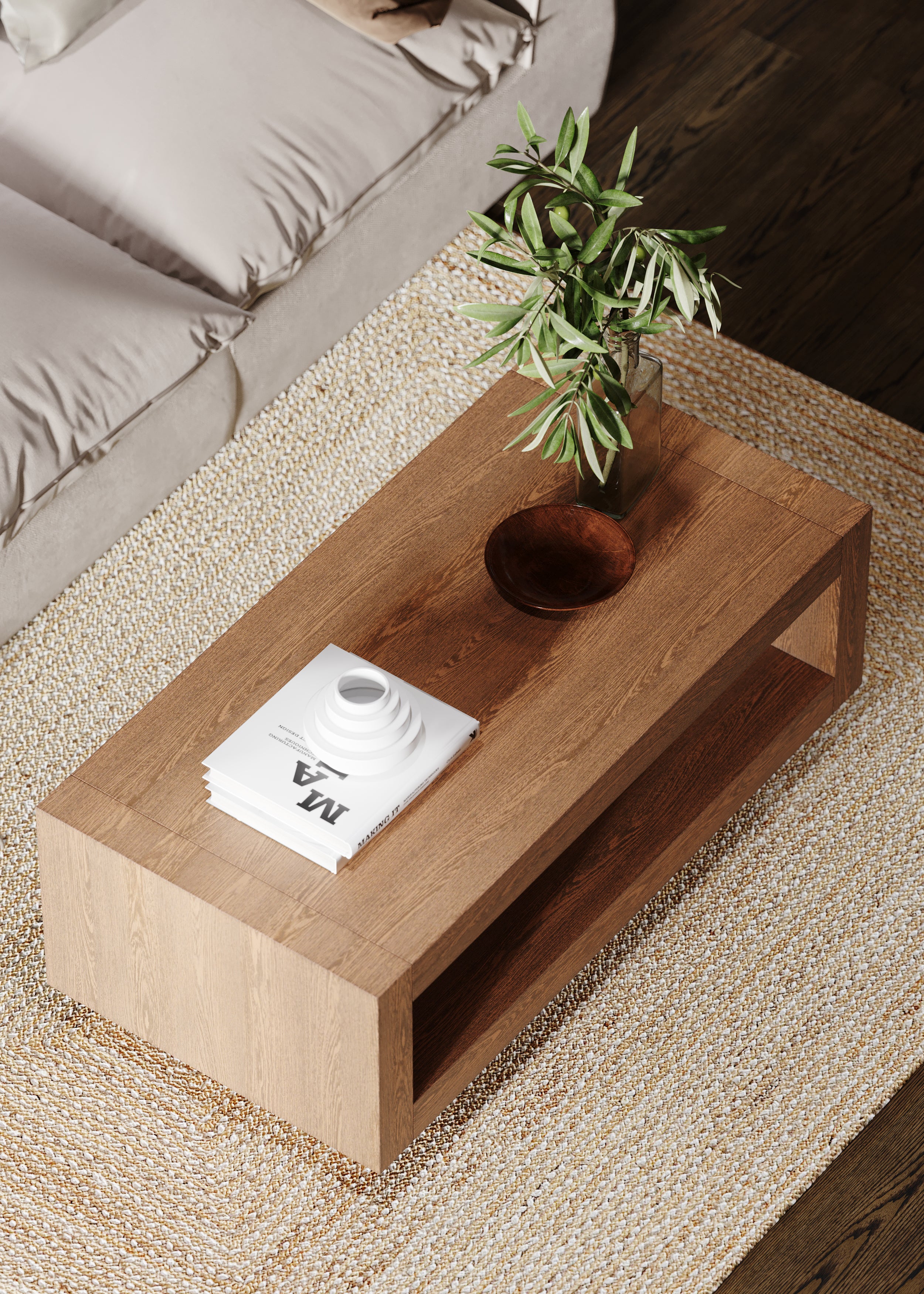 Artemis Contemporary Wooden Coffee Table in Refined Brown Finish in Accent Tables by Maven Lane