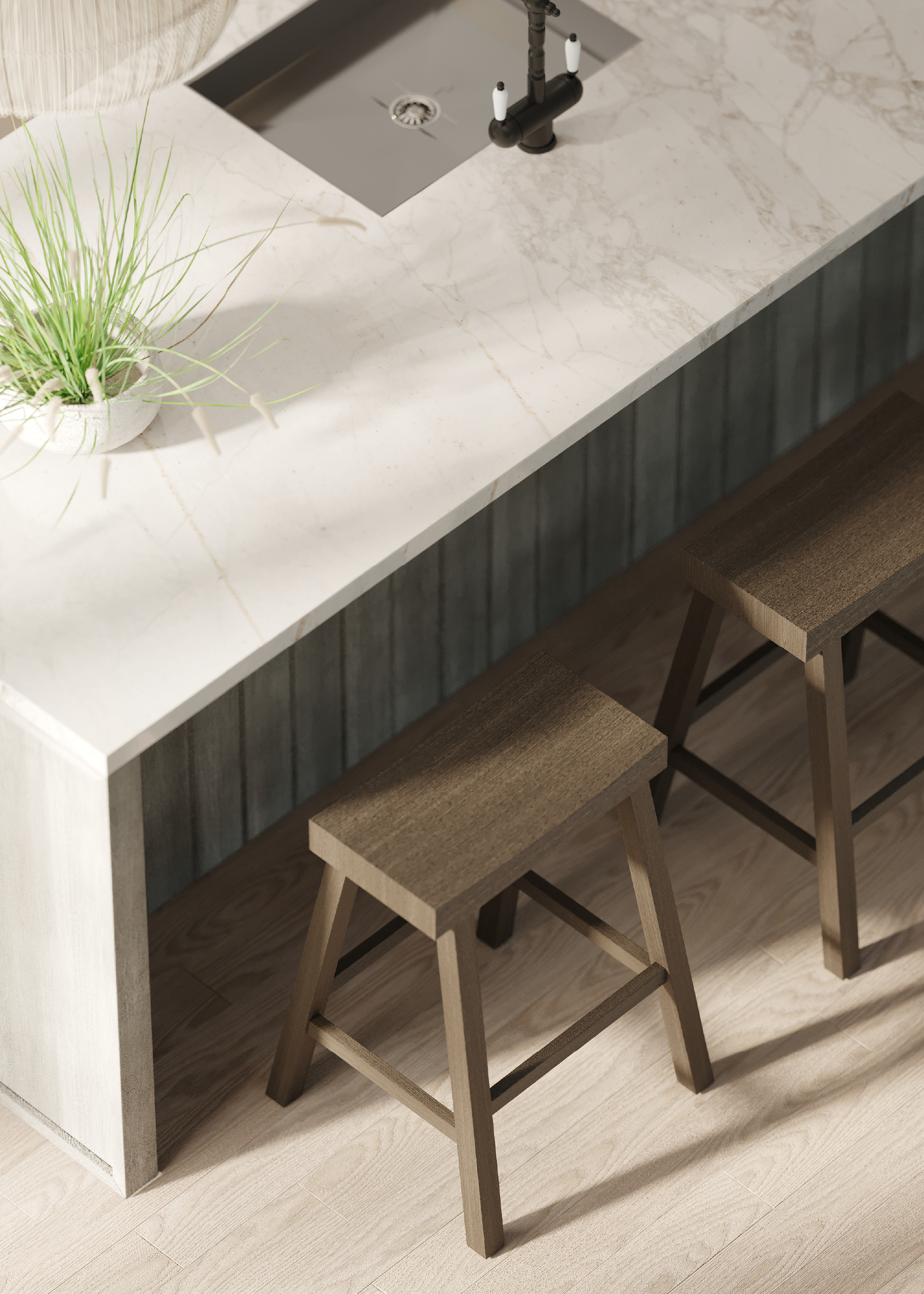 Vincent Counter Height Kitchen Stool - Antiqued Grey Finish in Stools by Maven Lane