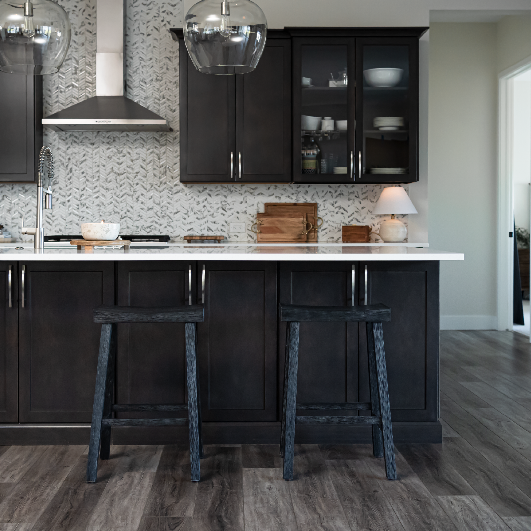 27" Vincent counter height kitchen stool - antiqued black finish in Stools by Maven Lane