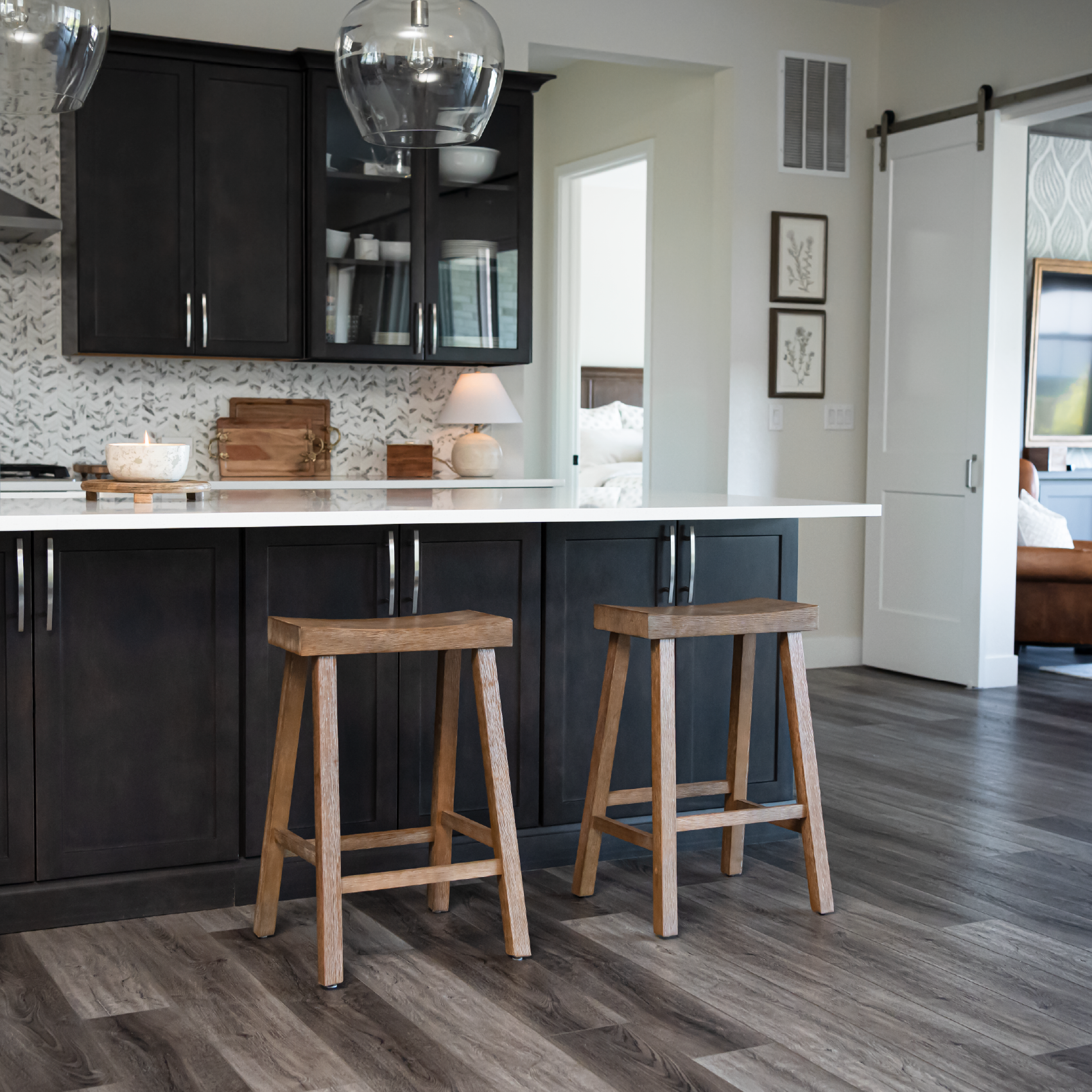 27" Vincent counter height kitchen stool - antiqued natural finish in Stools by Maven Lane
