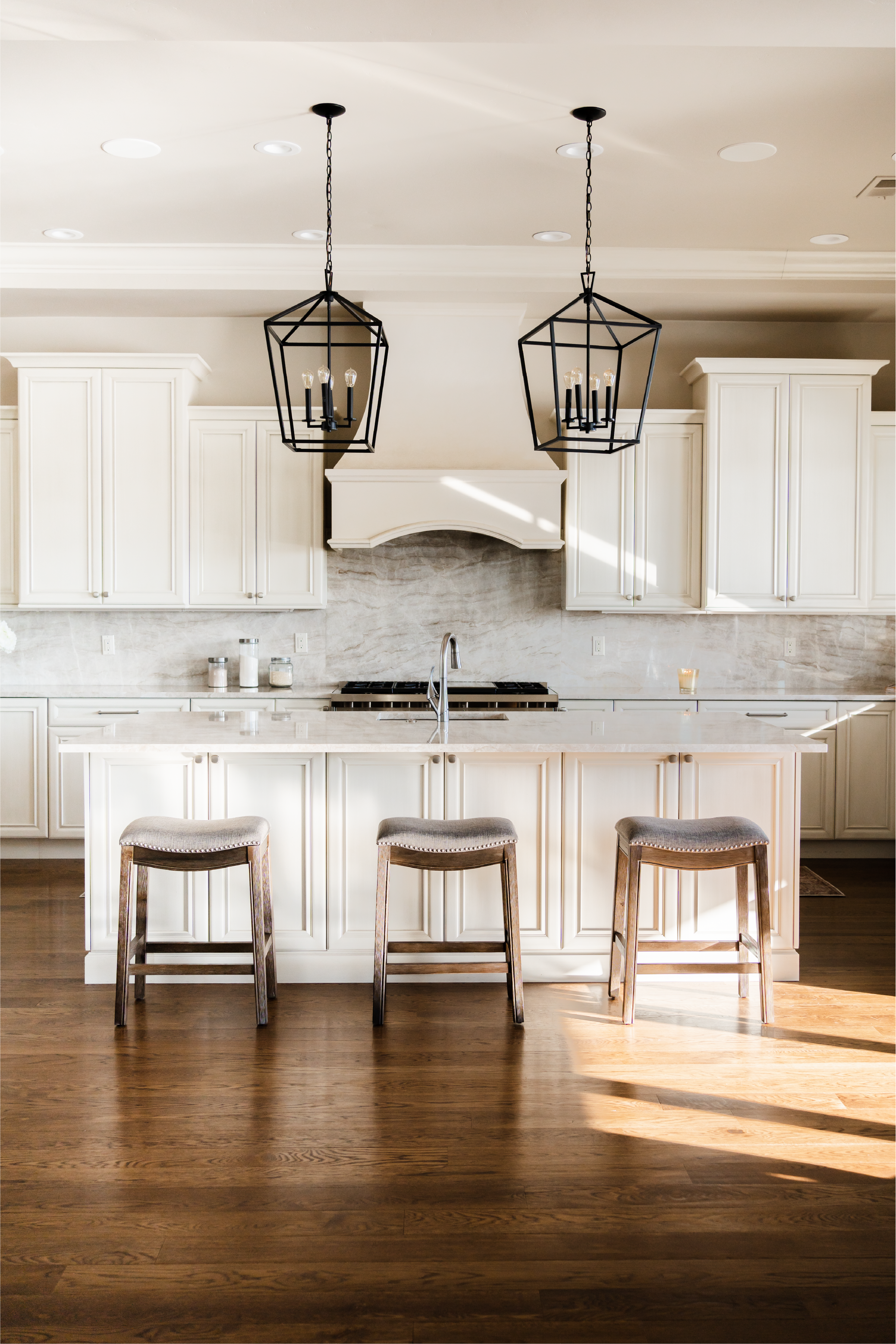 26" Adrien saddle counter height kitchen stool - walnut finish with grey fabric upholstery in Stools by Maven Lane