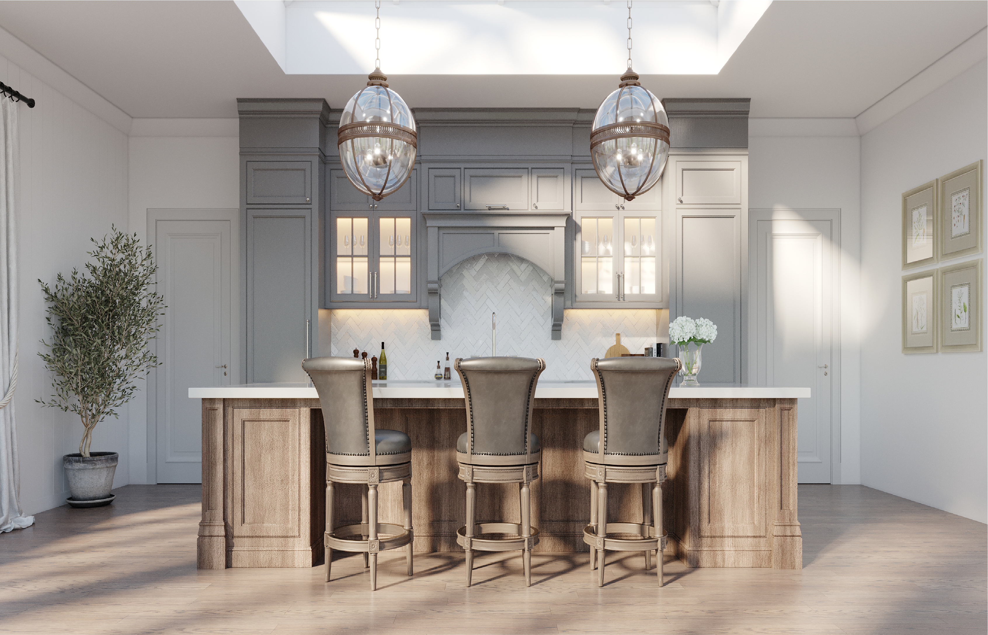 Pullman Swivel Counter Height Kitchen Stool - Reclaimed Oak Finish with Ronan Stone Vegan Leather in Stools by Maven Lane