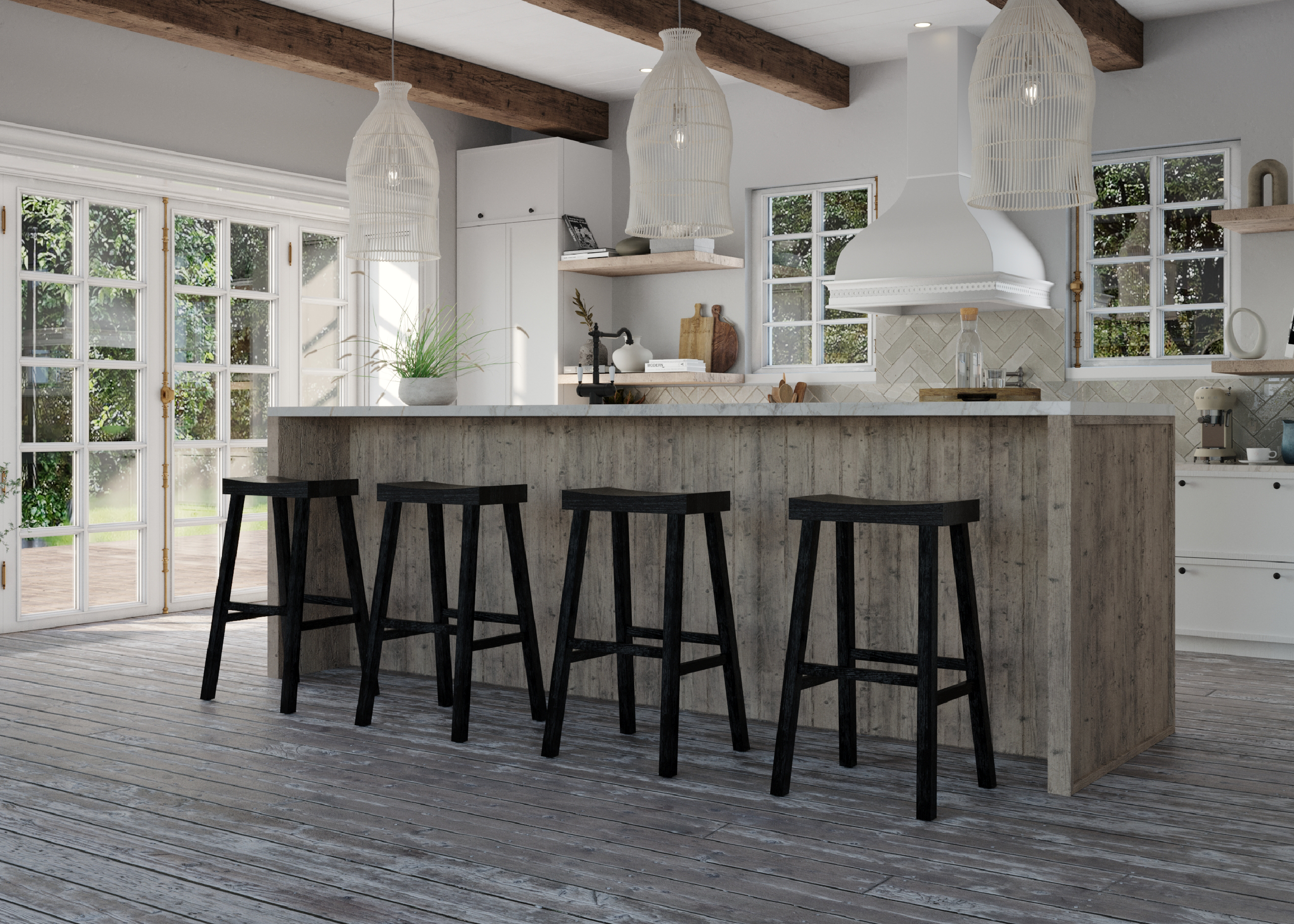 Vincent Bar Stool in Antiqued Black Finish in Stools by Maven Lane