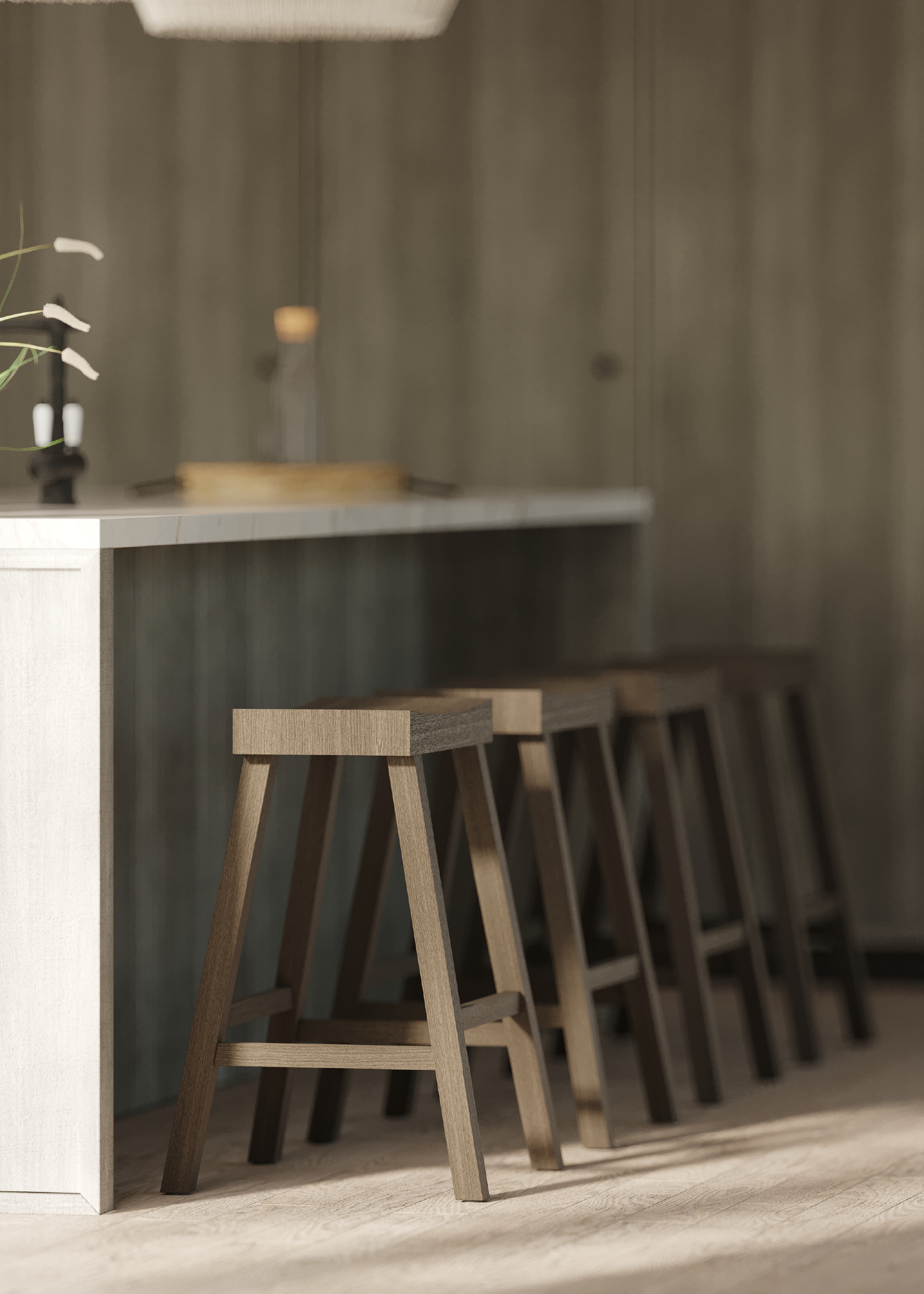 Vincent Counter Height Kitchen Stool - Antiqued Grey Finish in Stools by Maven Lane