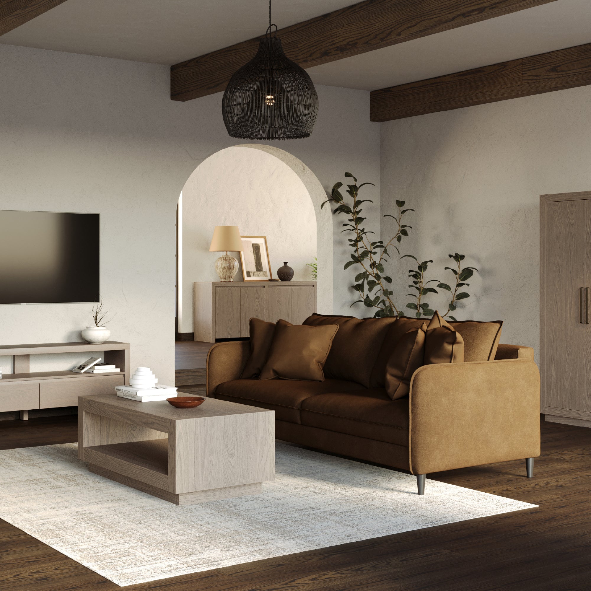Artemis Contemporary Wooden Coffee Table in Refined White Finish in Accent Tables by Maven Lane