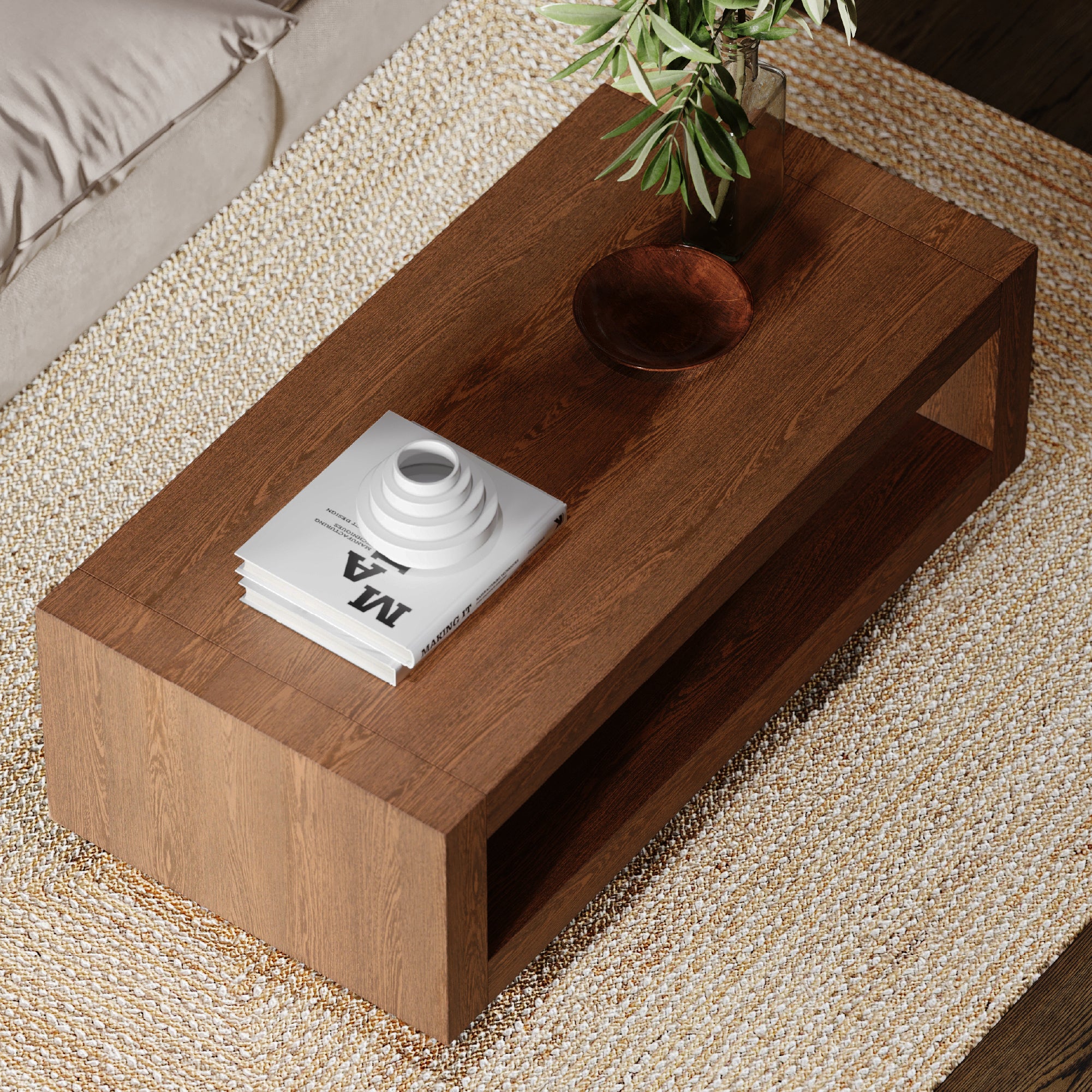 Artemis Contemporary Wooden Coffee Table in Refined Brown Finish in Accent Tables by Maven Lane