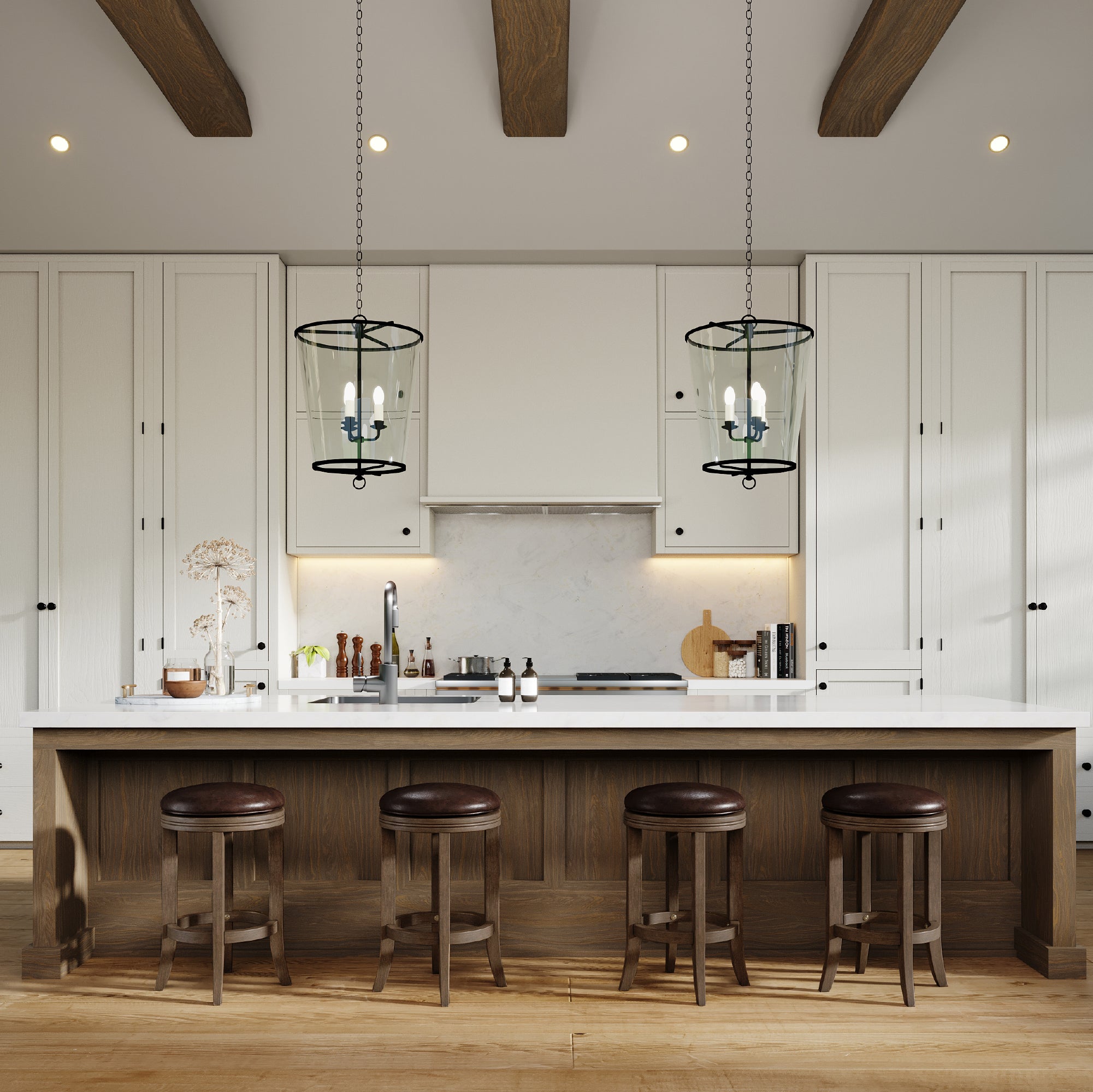 26" Eva Counter Stool in Brown Finish and Brown Faux Leather in Stools by Maven Lane