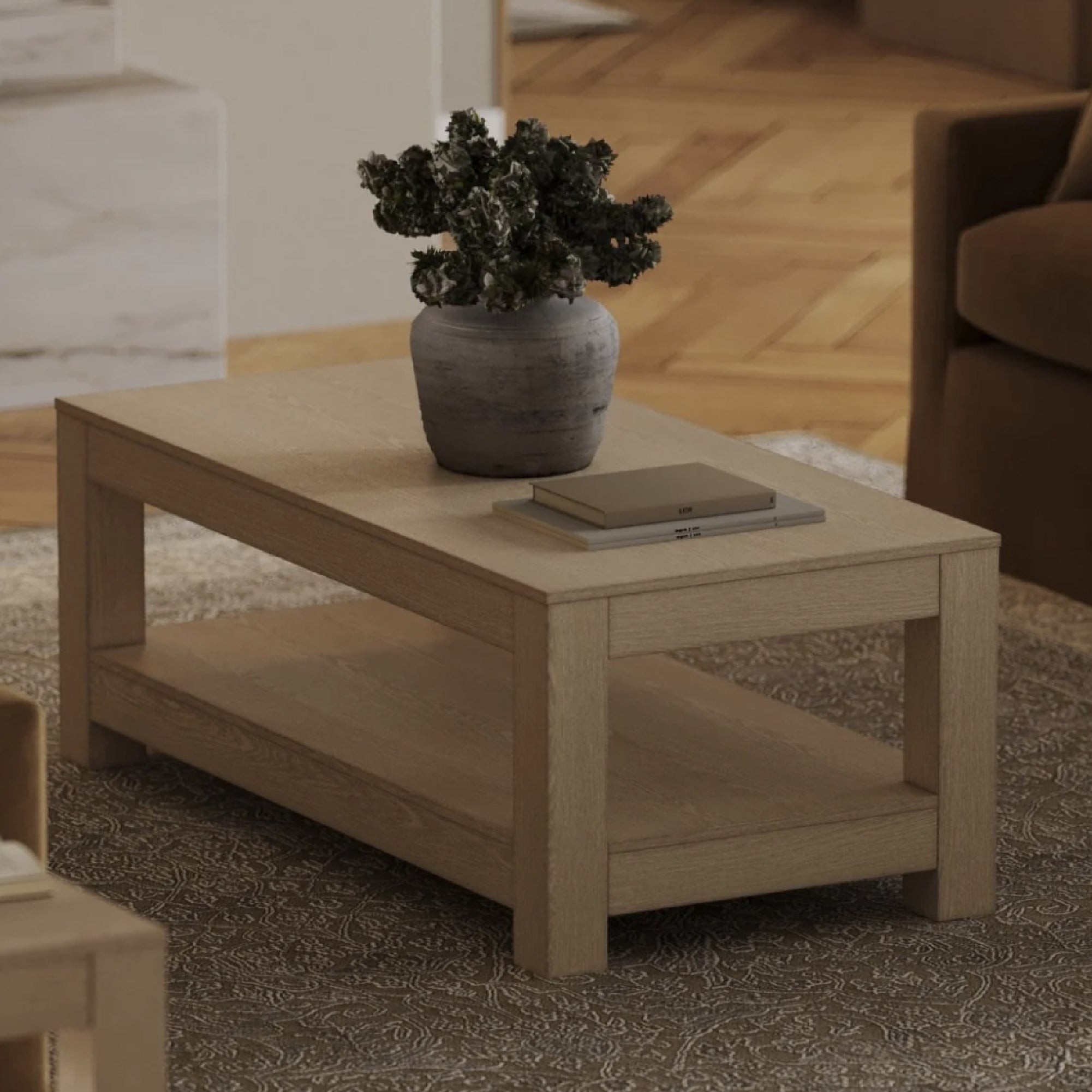 Paulo Wooden Coffee Table In Weathered Grey Finish in Maven Lane by Maven Lane