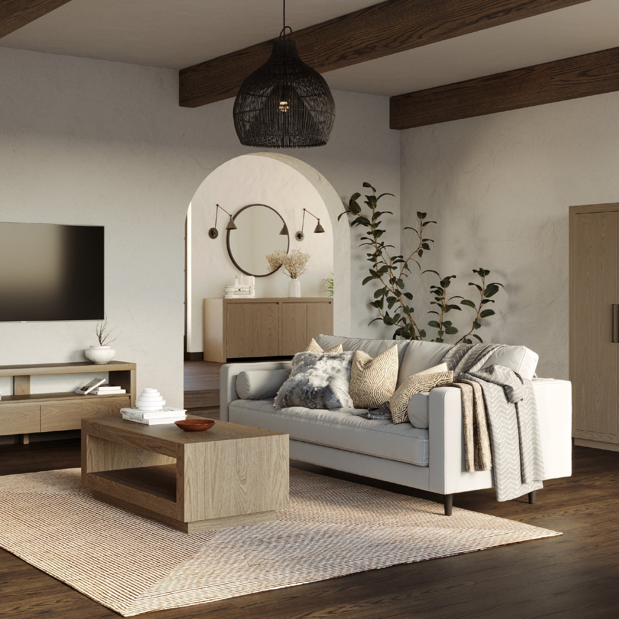 Artemis Contemporary Wooden Coffee Table in Refined Grey Finish in Accent Tables by Maven Lane