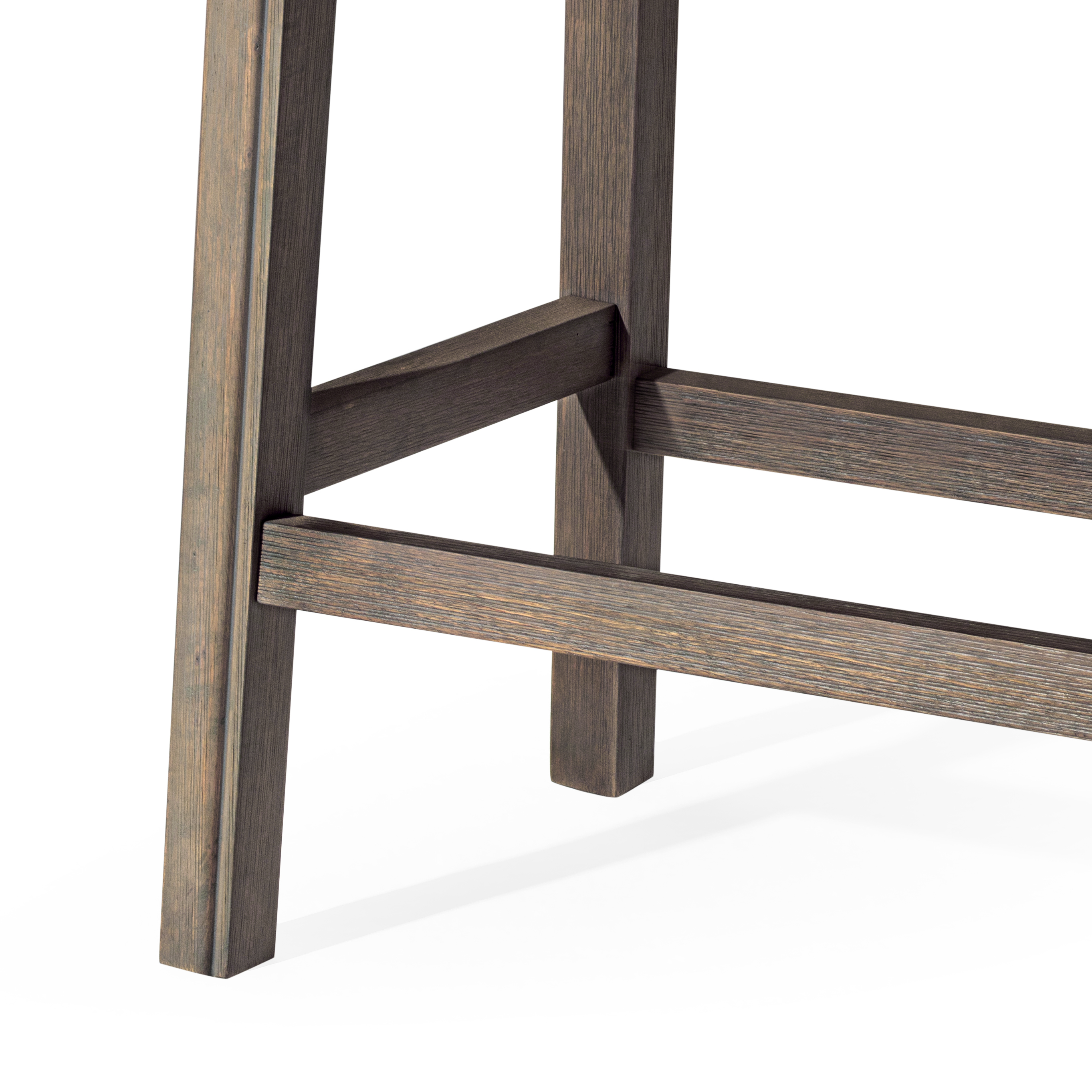 26" Adrien Saddle Counter Stool in Reclaimed Oak with Ronan Stone Vegan Leather in Stools by Maven Lane