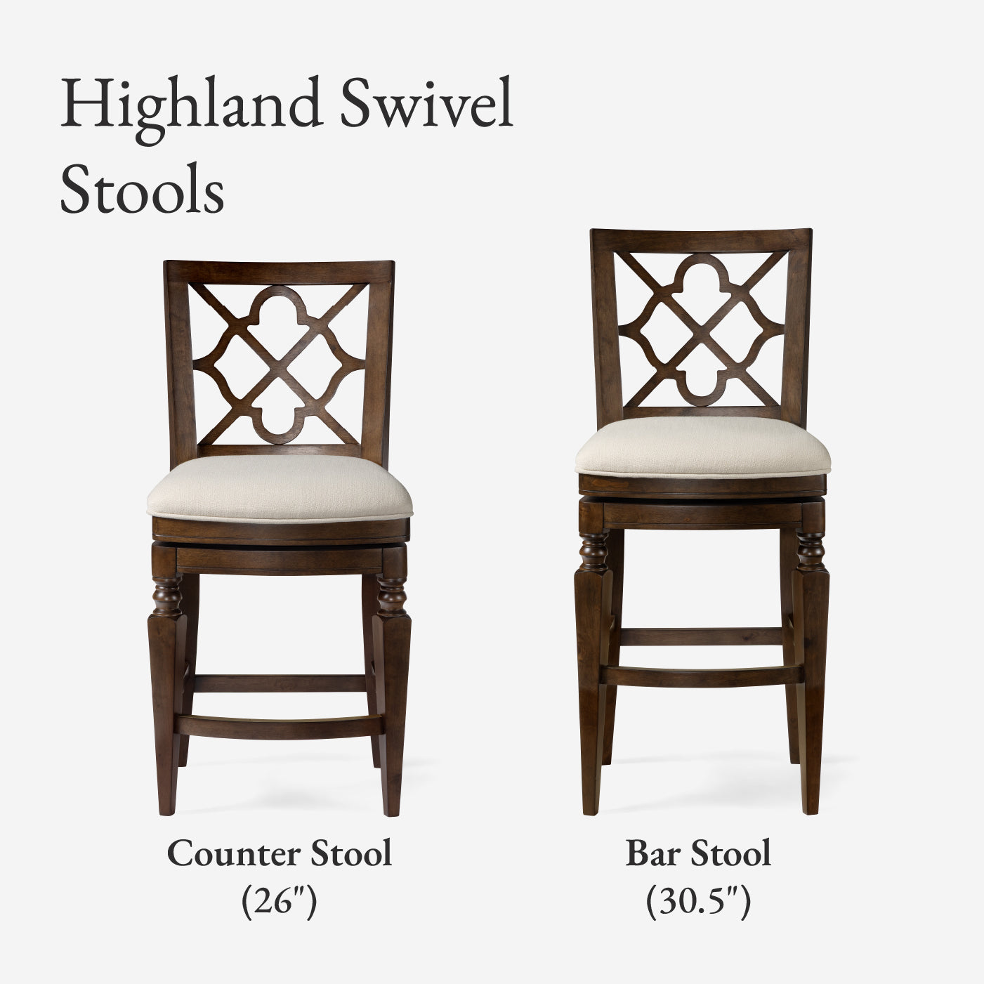 Highland Counter Stool in Brown Finish and Beige Fabric in by Maven Lane