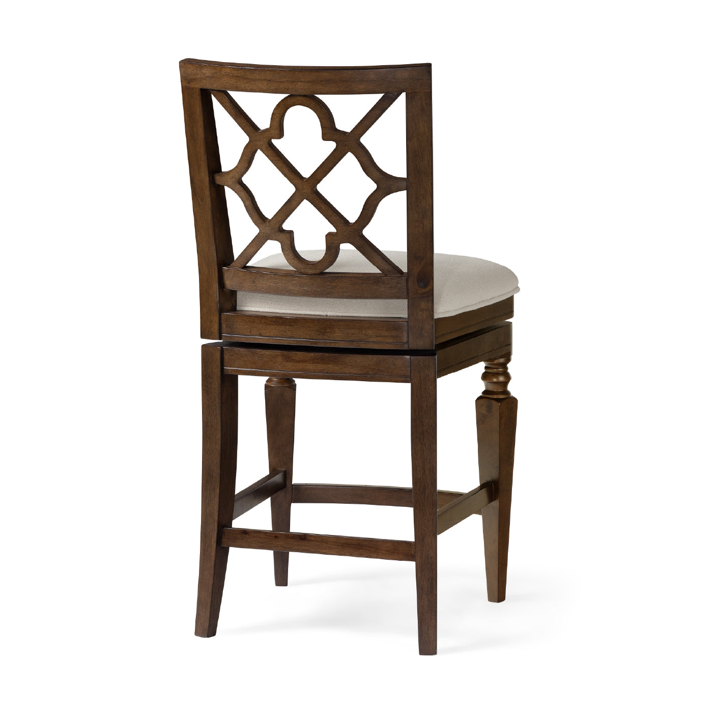 26" Highland Counter Stool in Brown Finish and Beige Fabric in by Maven Lane
