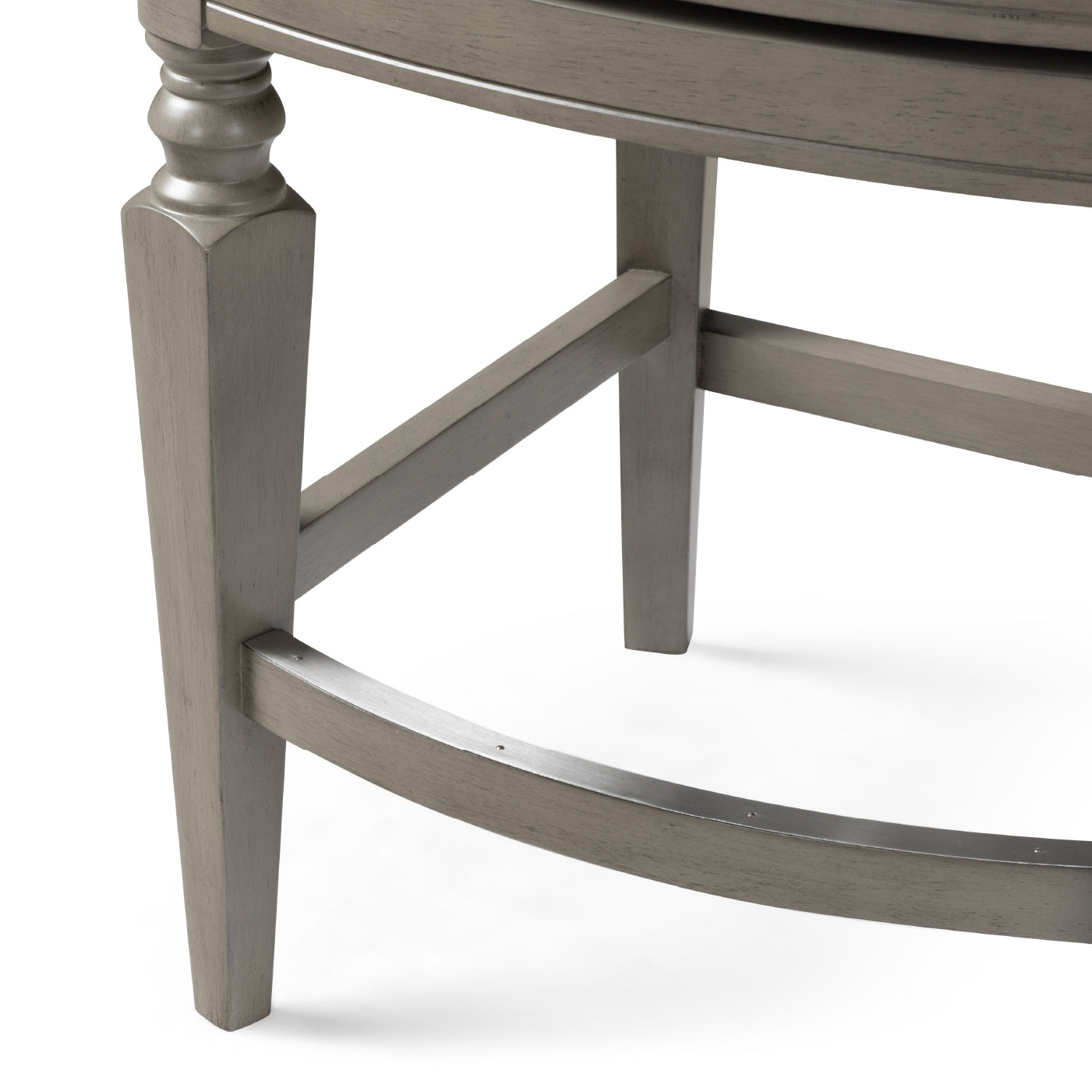 26" Highland Counter Stool in Grey Finish and Beige Fabric in by Maven Lane