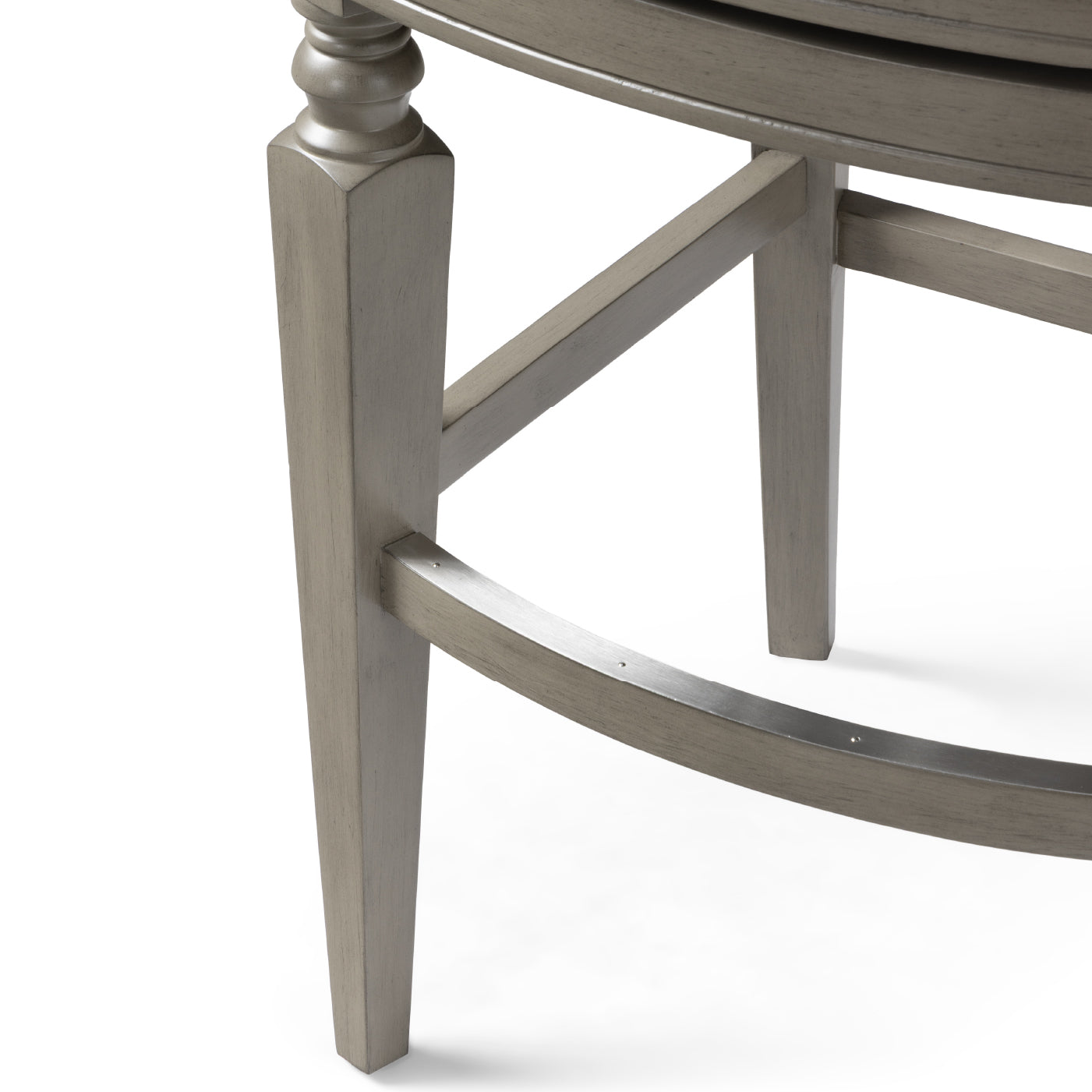 31" Highland Bar Stool in Grey Finish and Beige Fabric in by Maven Lane