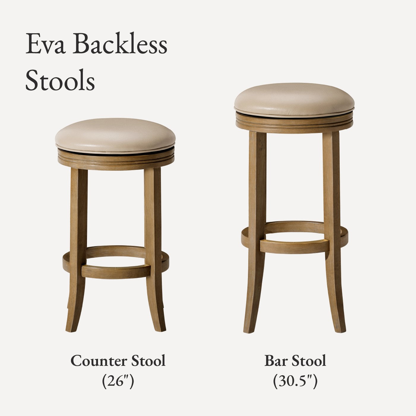26" Eva Counter Stool in Brown Finish and Beige Faux Leather (Set of 4) in Stools by Maven Lane
