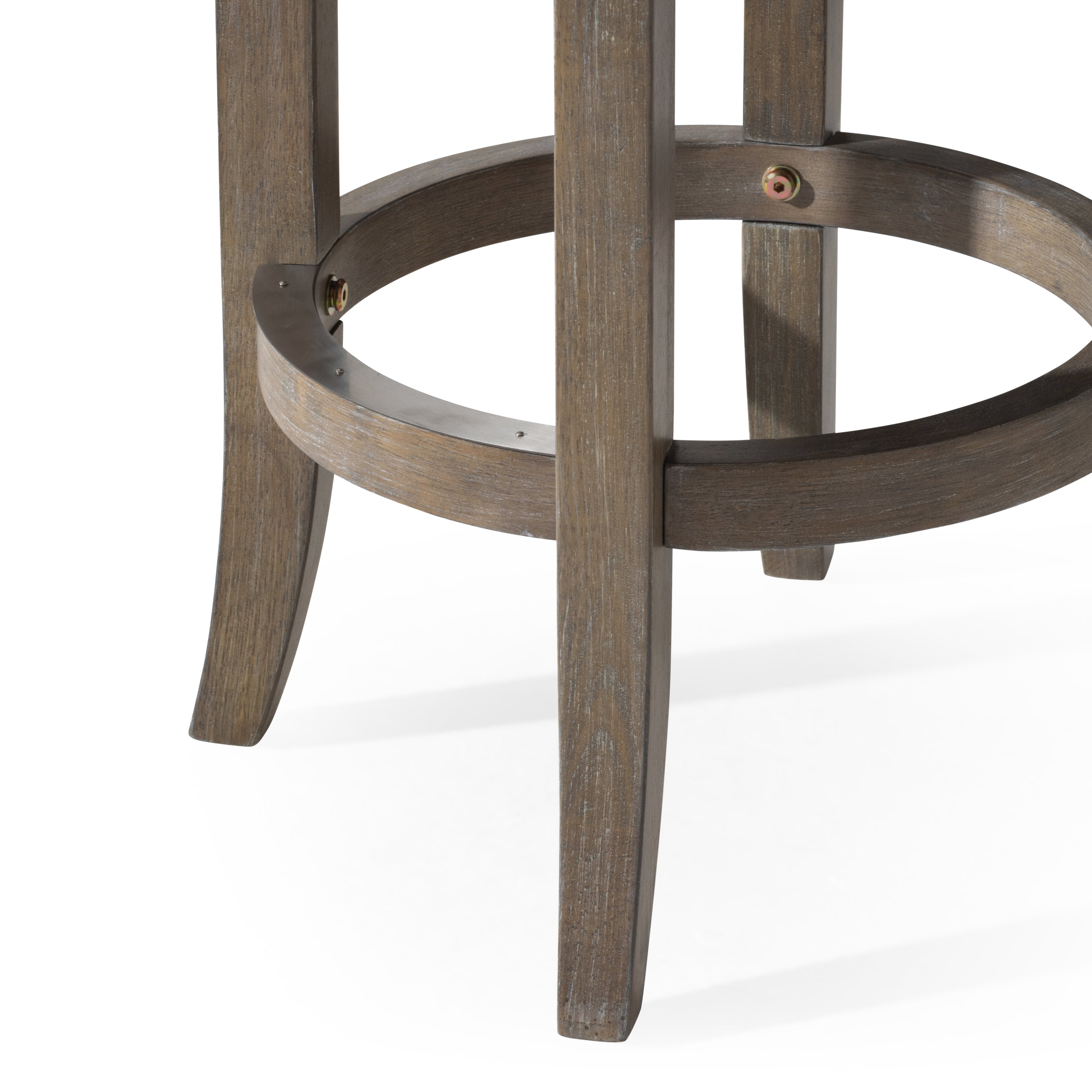 26" Eva Counter Height Kitchen Stool - Reclaimed Oak Finish with Ronan Stone Vegan Leather in Stools by Maven Lane