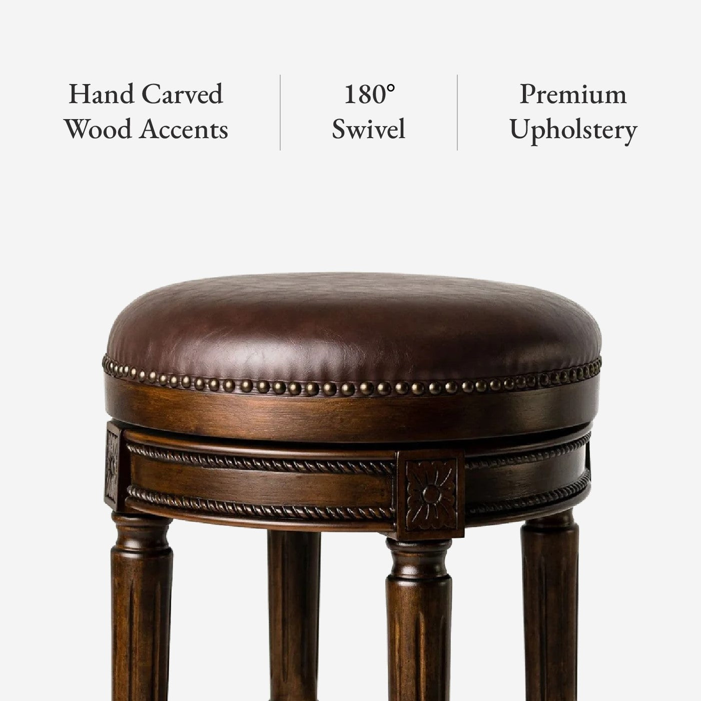 26" Pullman Backless Counter Stool in Dark Brown Finish with Brown Faux Leather in Stools by Maven Lane