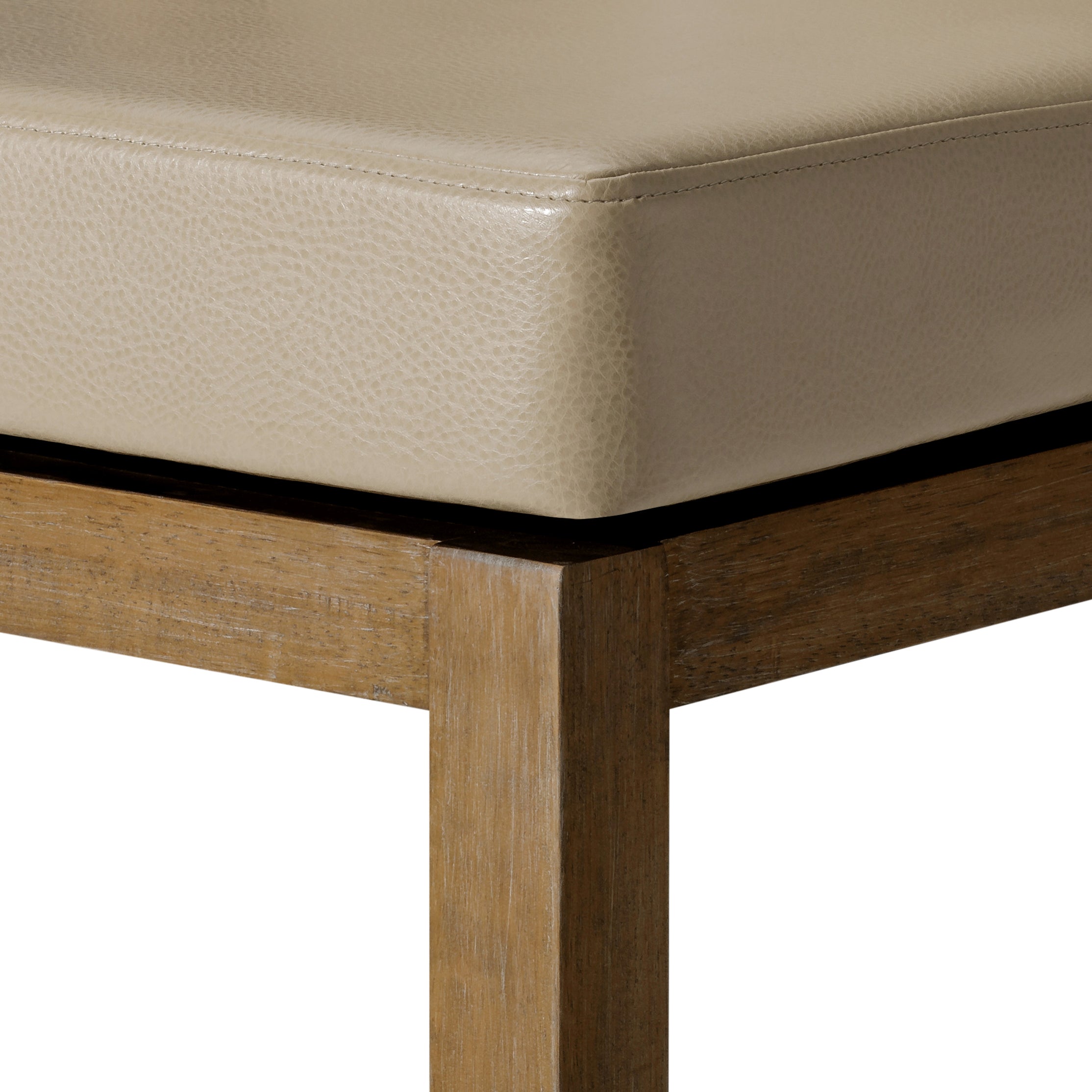 26" Vienna Swivel Counter Stool in Weathered Oak Finish with Avanti Bone Vegan Leather in Stools by Maven Lane