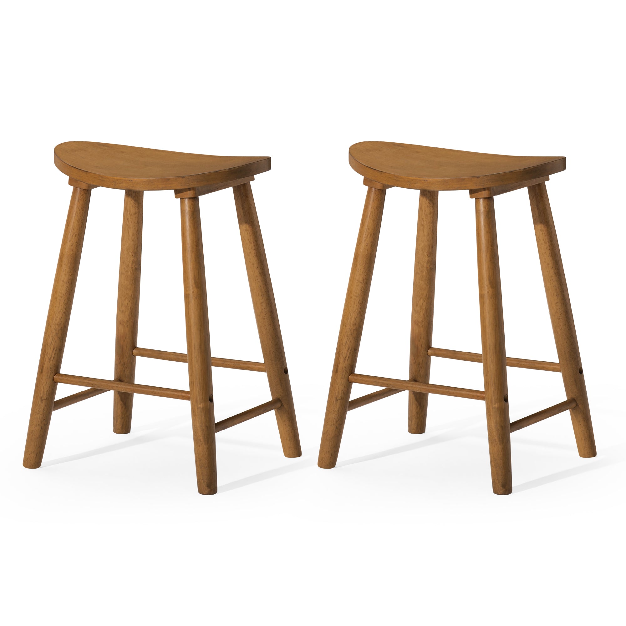 25" Luna Counter Stool in Light Brown Finish (Set of 2) in Stools by Maven Lane