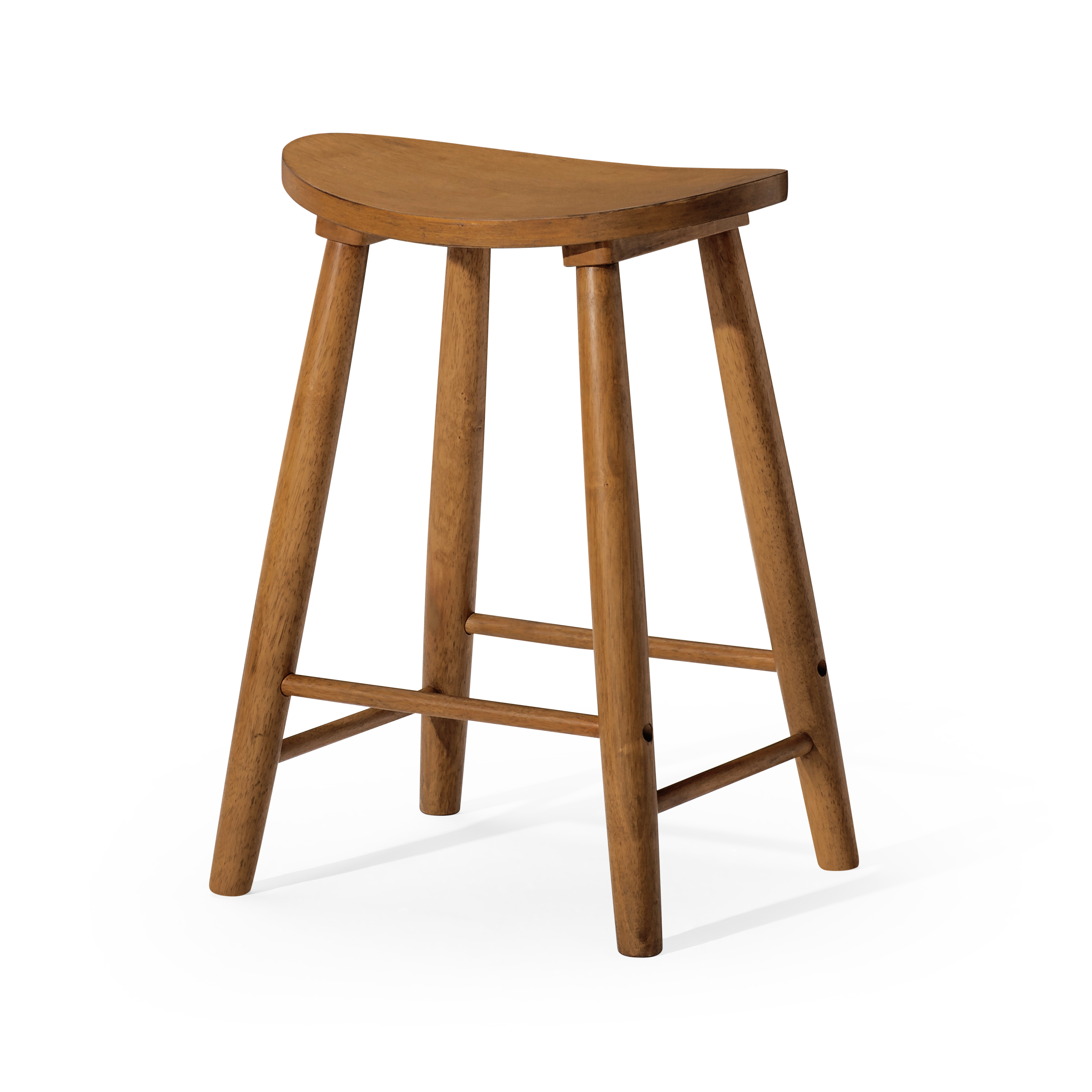 25" Luna Counter Stool in Rustic Natural Wood Finish in Stools by Maven Lane