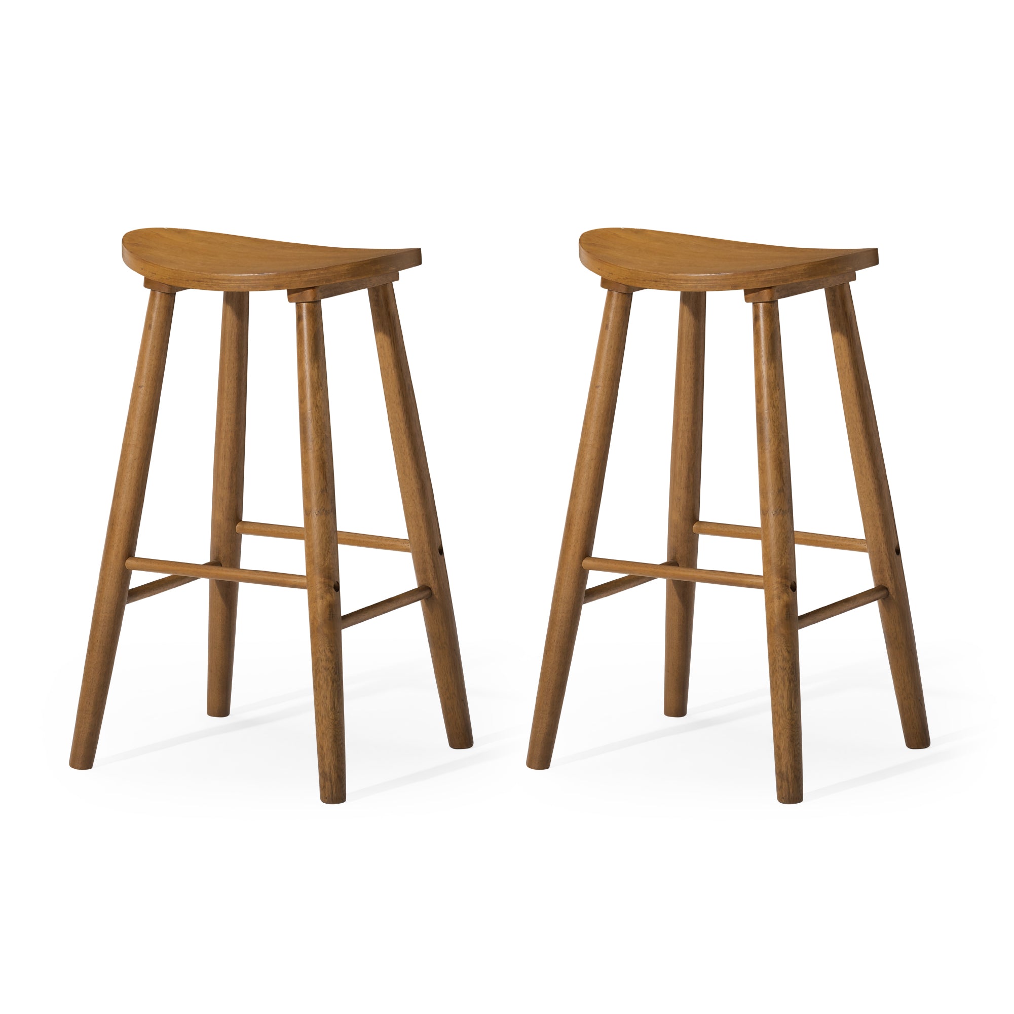 30" Luna Bar Stool in Light Brown Finish (Set of 2) in Stools by Maven Lane