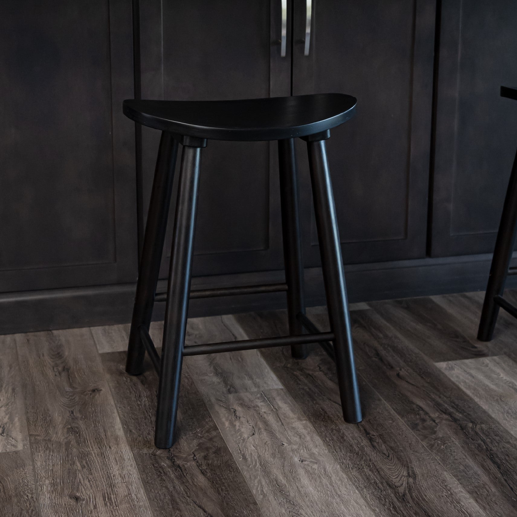 25" Luna Counter Stool in Black Finish