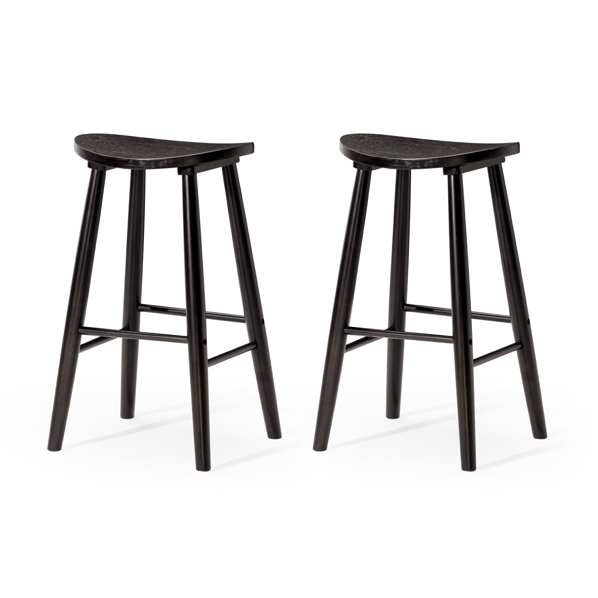 30" Luna Bar Stool in Black Finish (Set of 2) in Stools by Maven Lane