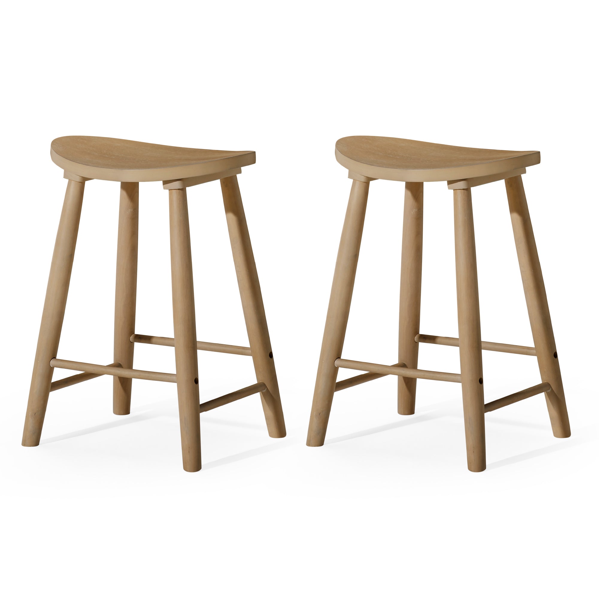 25" Luna Counter Stool in Natural Finish (Set of 2) in Stools by Maven Lane