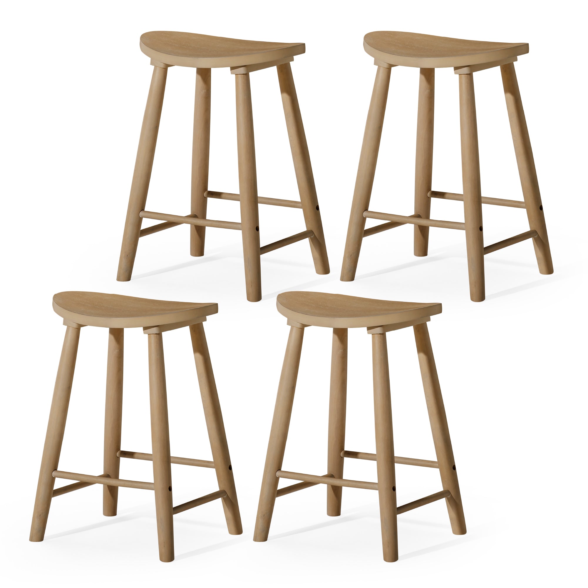 25" Luna Counter Stool in Natural Finish (Set of 4) in Stools by Maven Lane