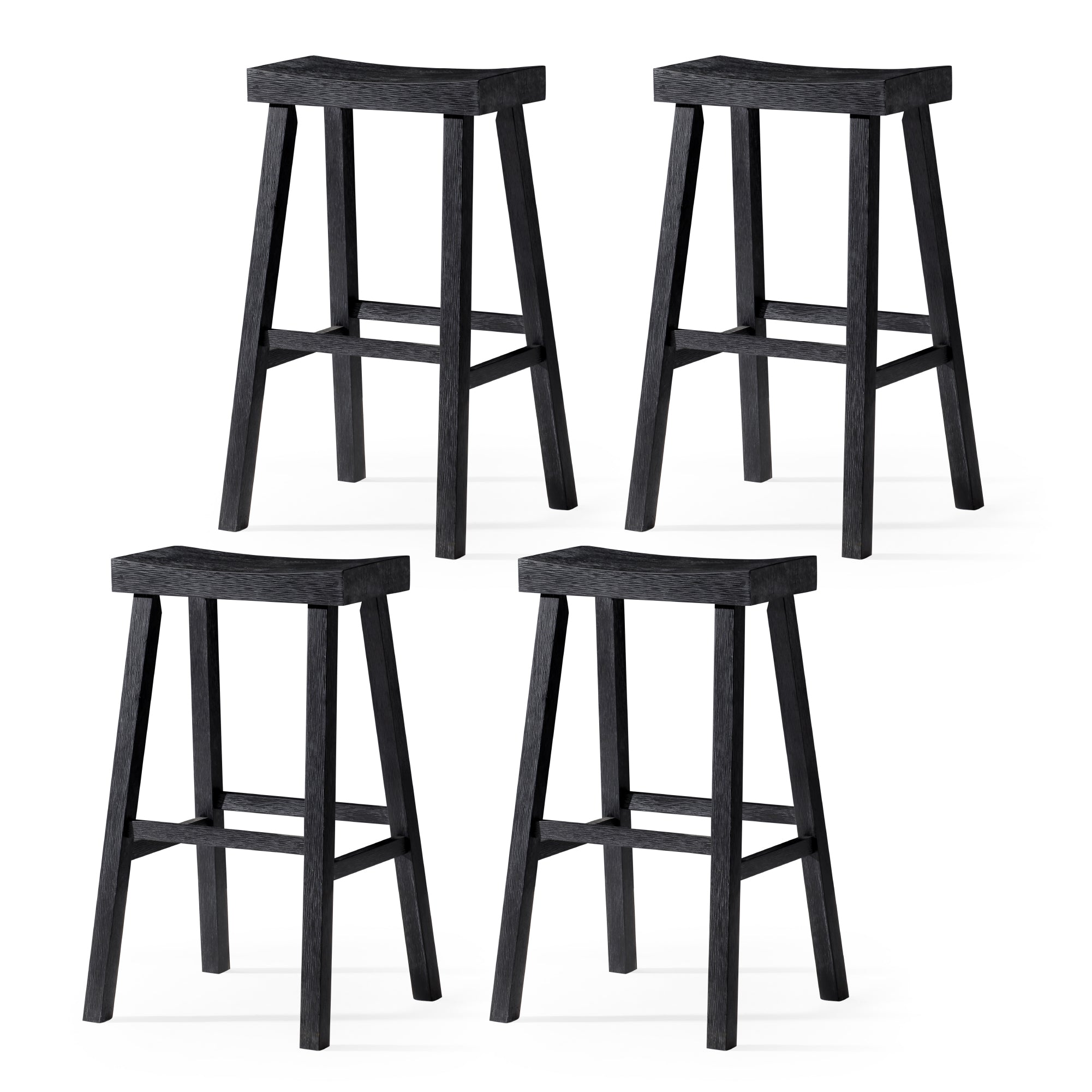 31" Vincent Bar Stool in Black Finish (Set of 4) in Stools by Maven Lane